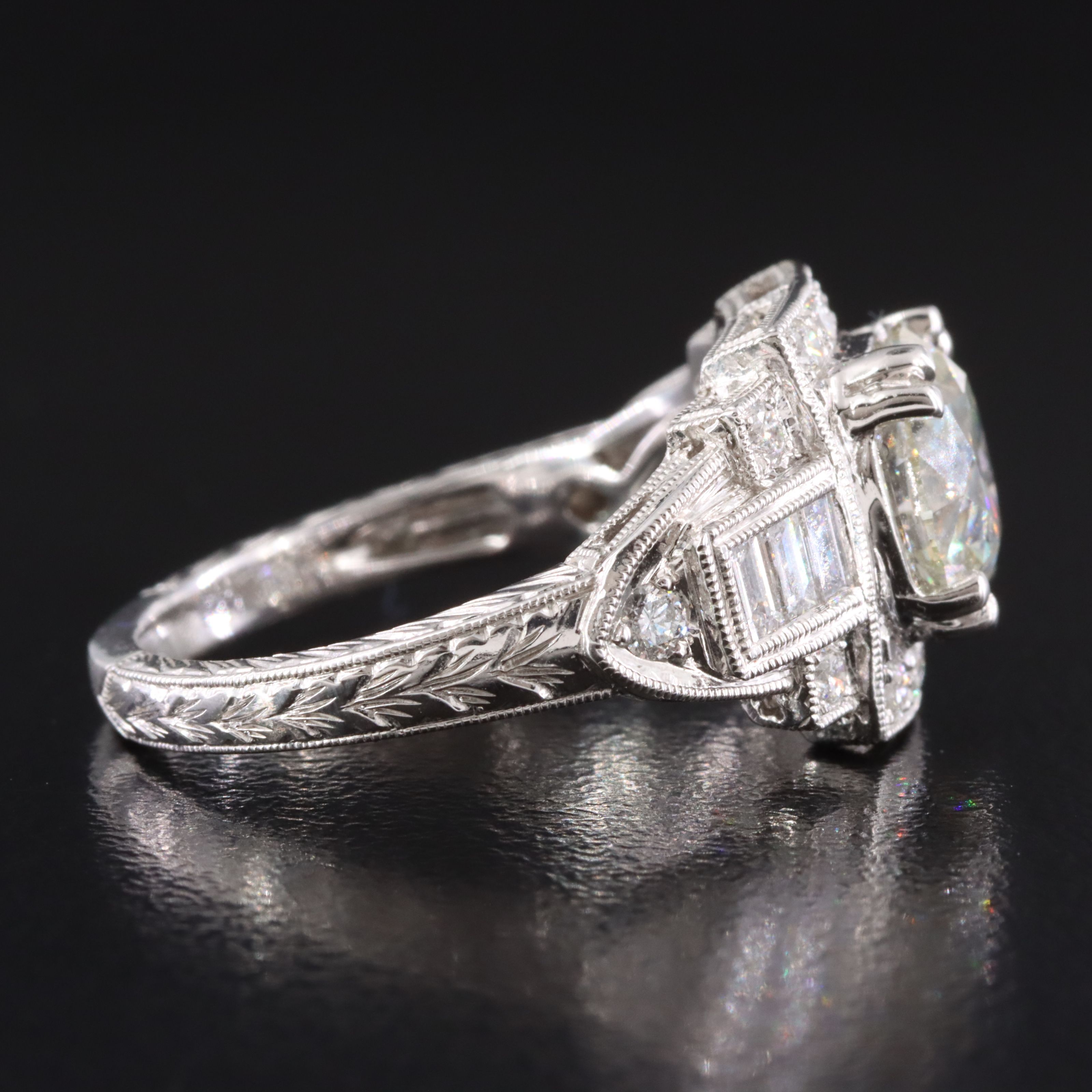 Beverly K 18K 2.65 CTW Diamond Ring with IGI Report and Lab Grown Center