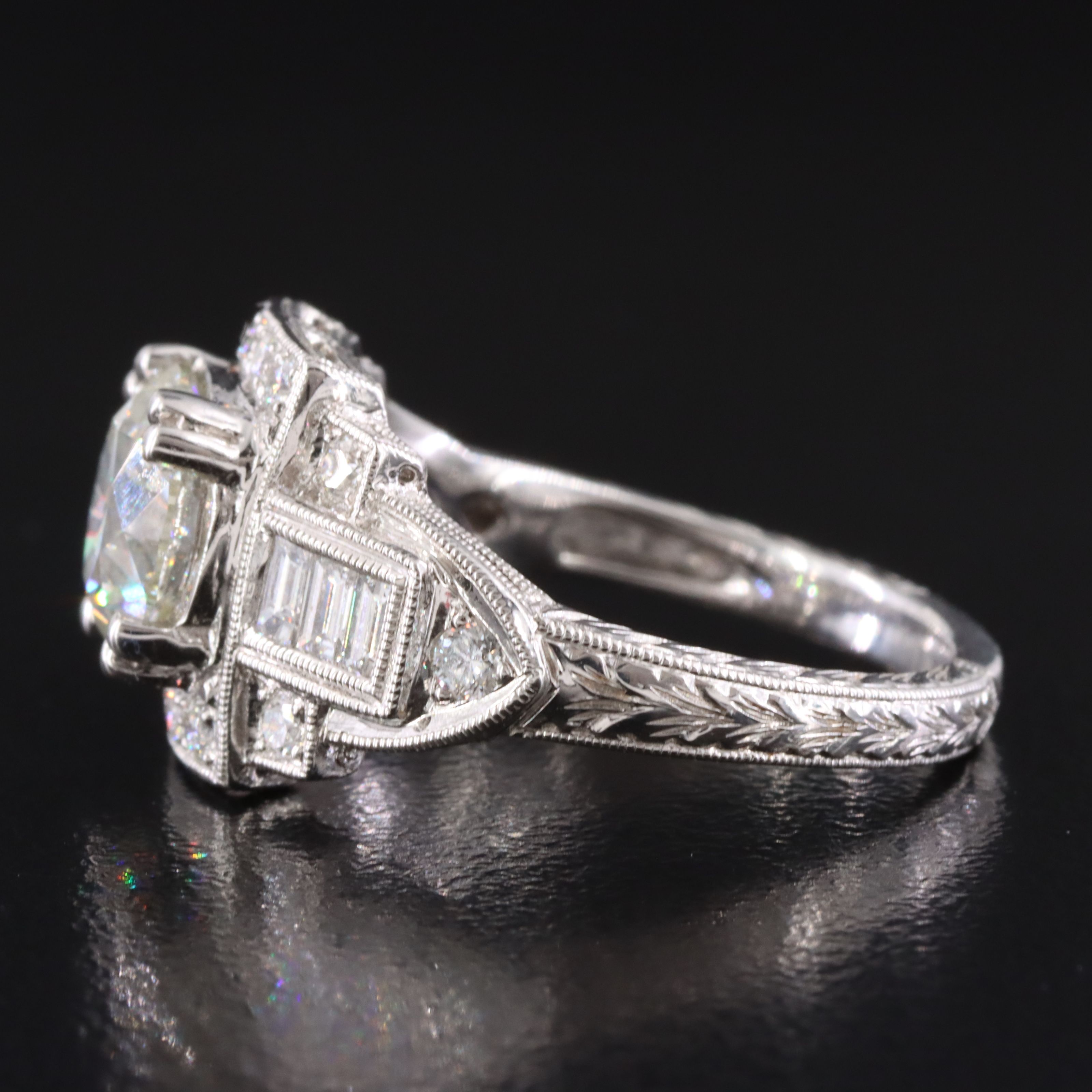 Beverly K 18K 2.65 CTW Diamond Ring with IGI Report and Lab Grown Center