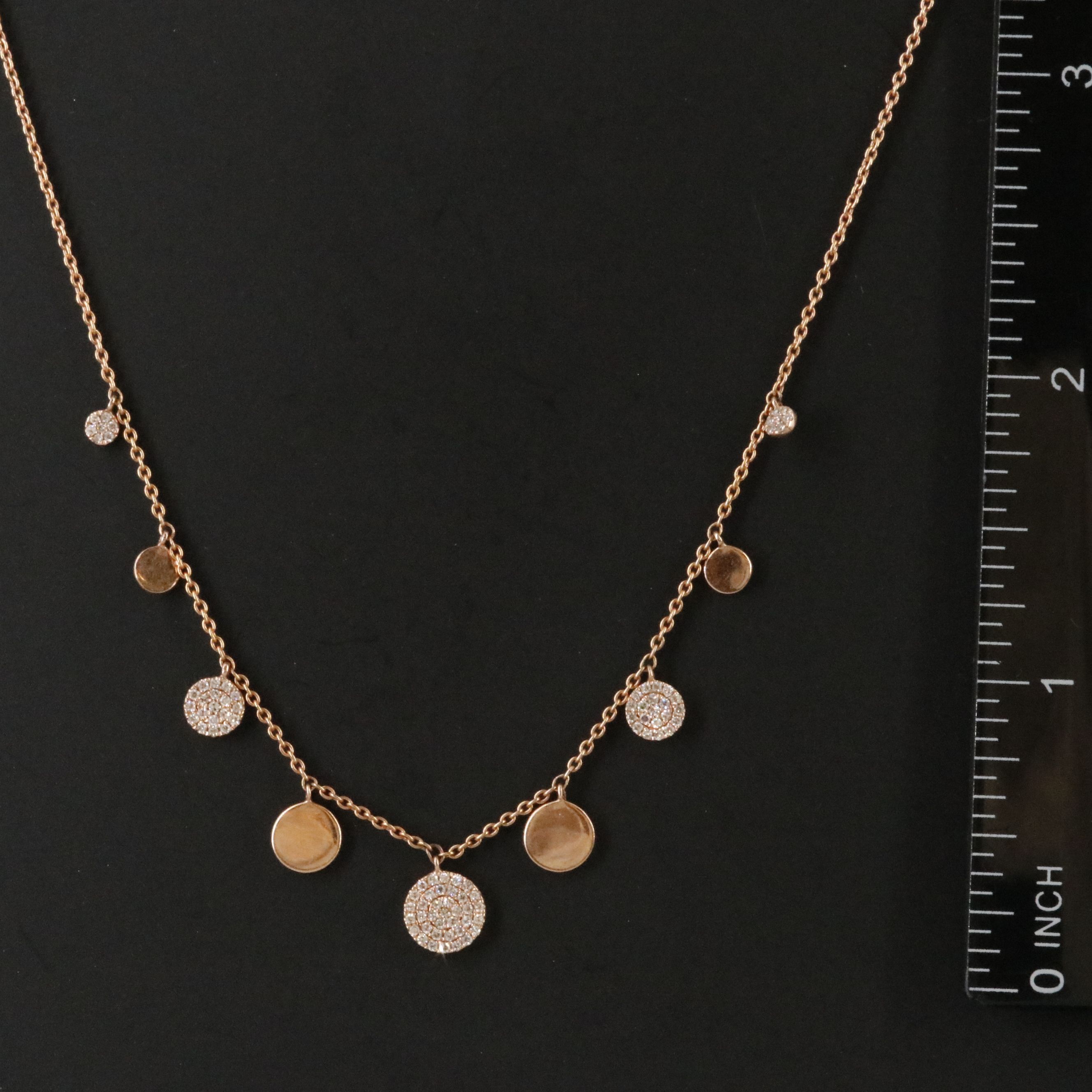 14K Rose Gold 0.22 CTW Diamond Disk Necklace