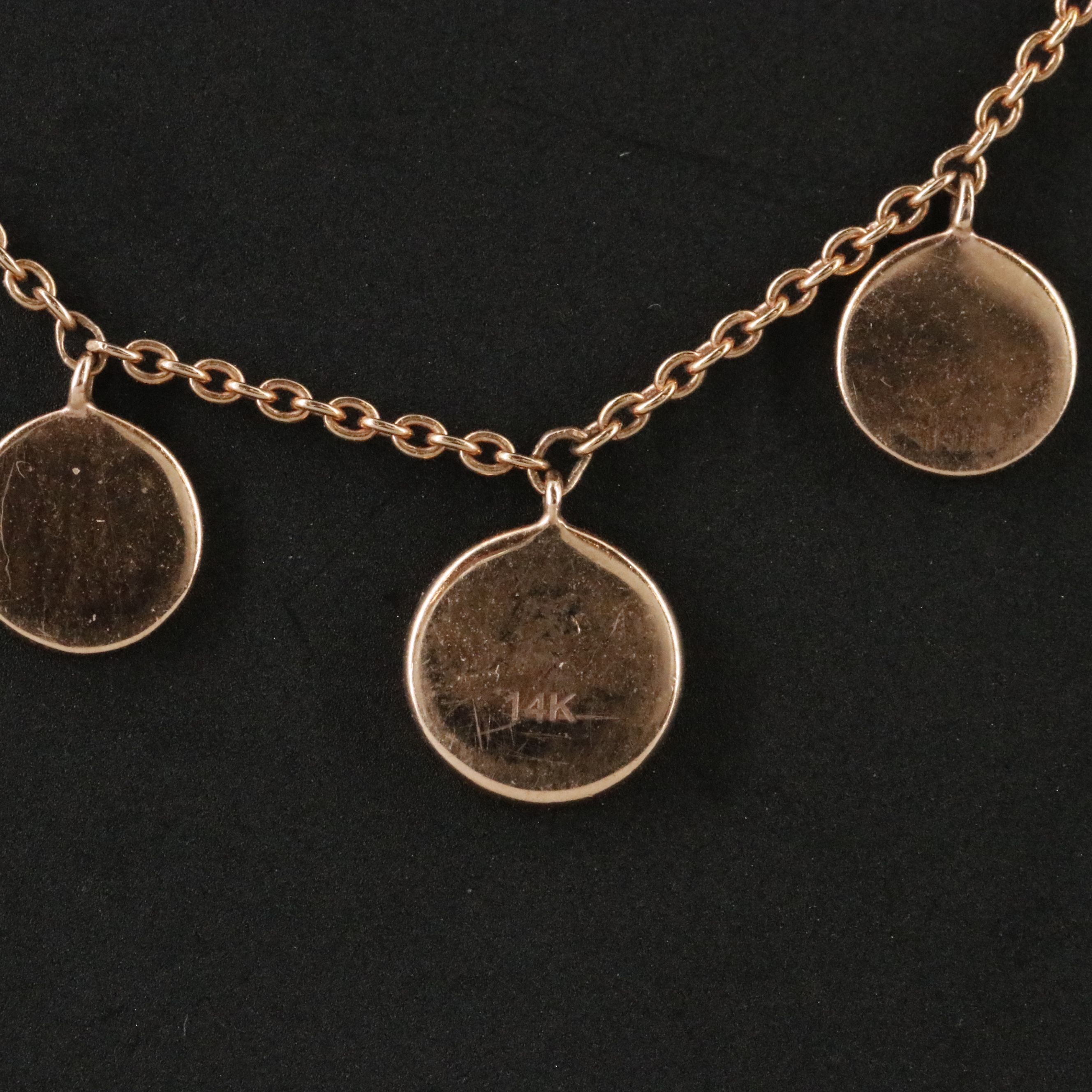 14K Rose Gold 0.22 CTW Diamond Disk Necklace