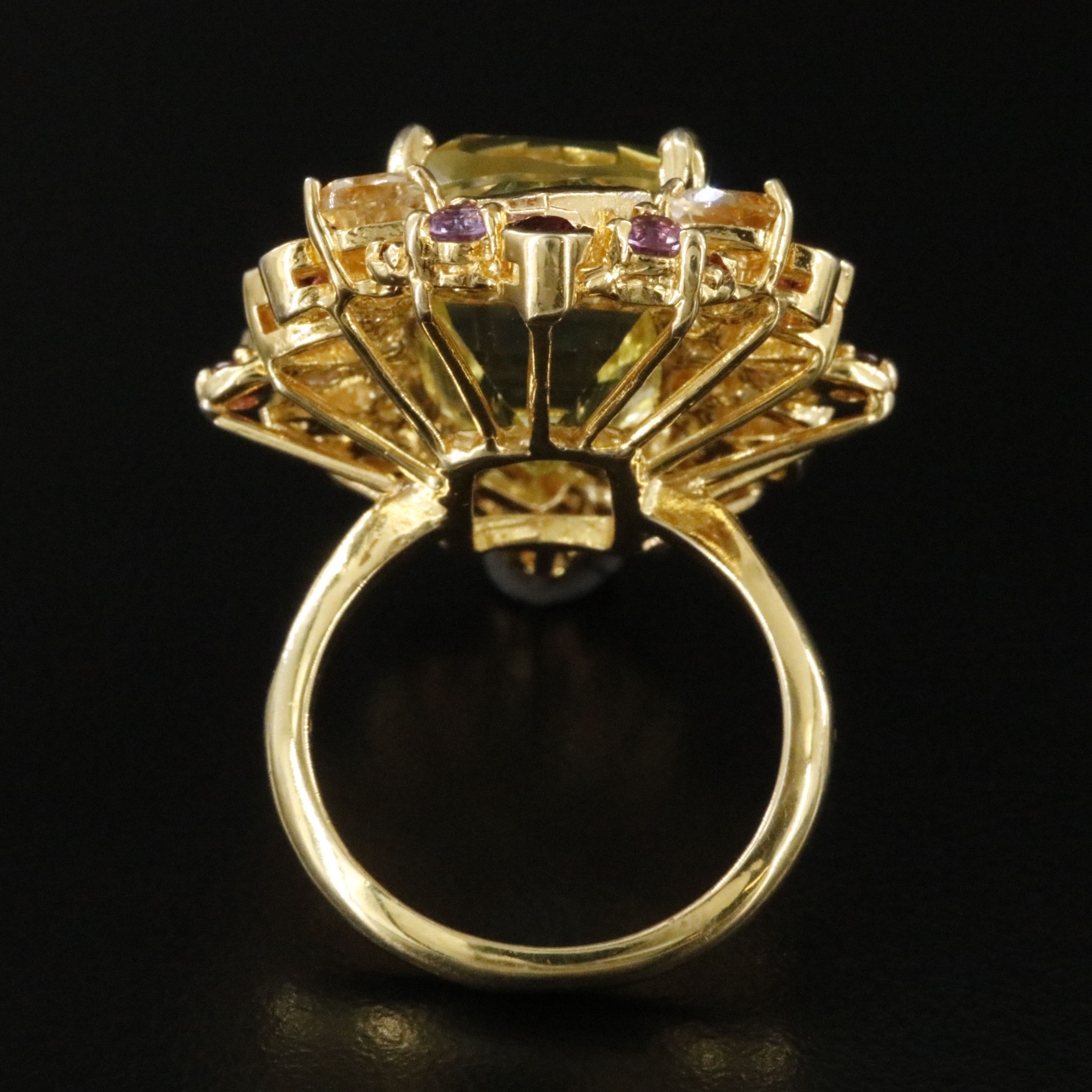 Sterling Ring Featuring Citrine, Garnet, and Amethyst