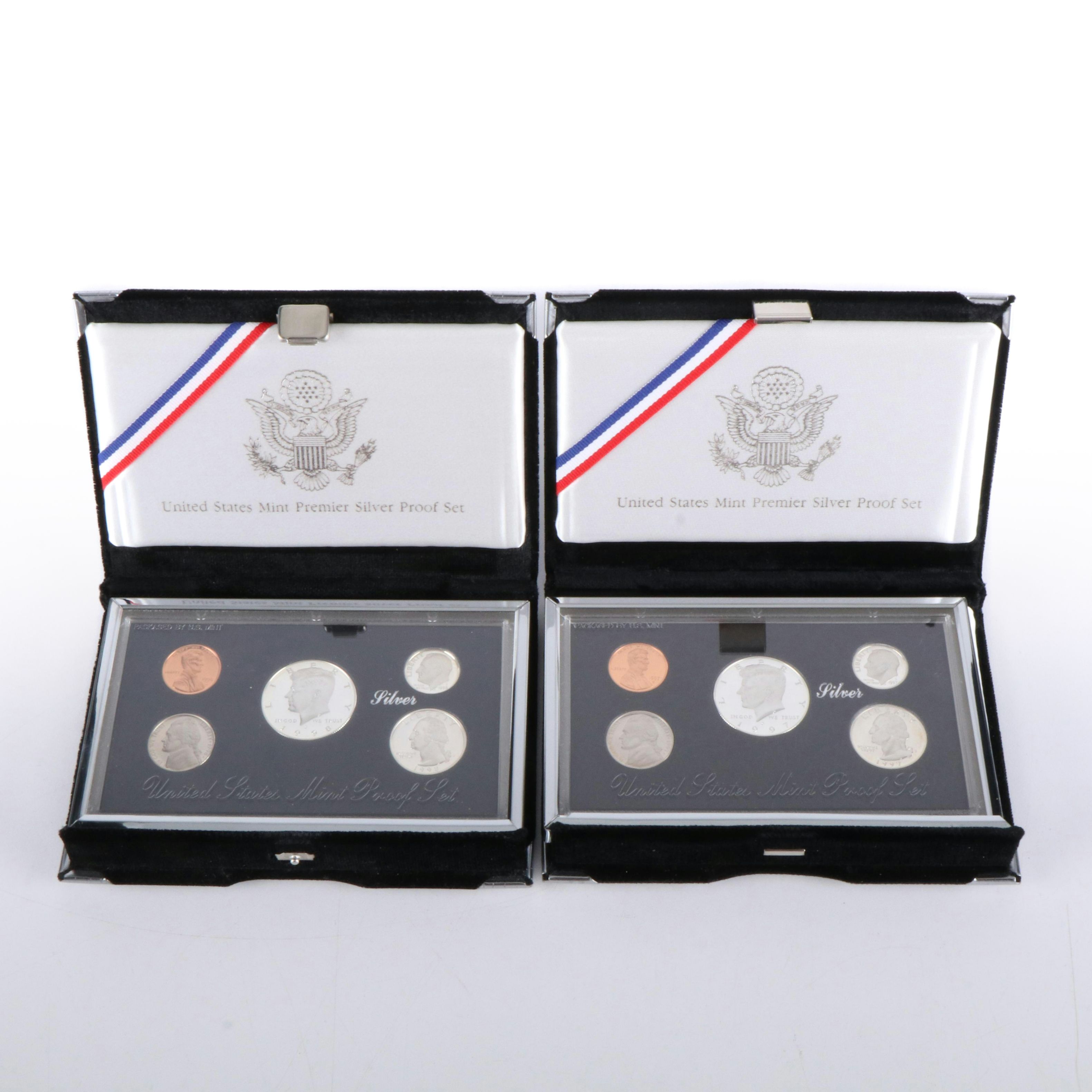 Two Modern Premier Silver Proof Sets ,1997 and 1998