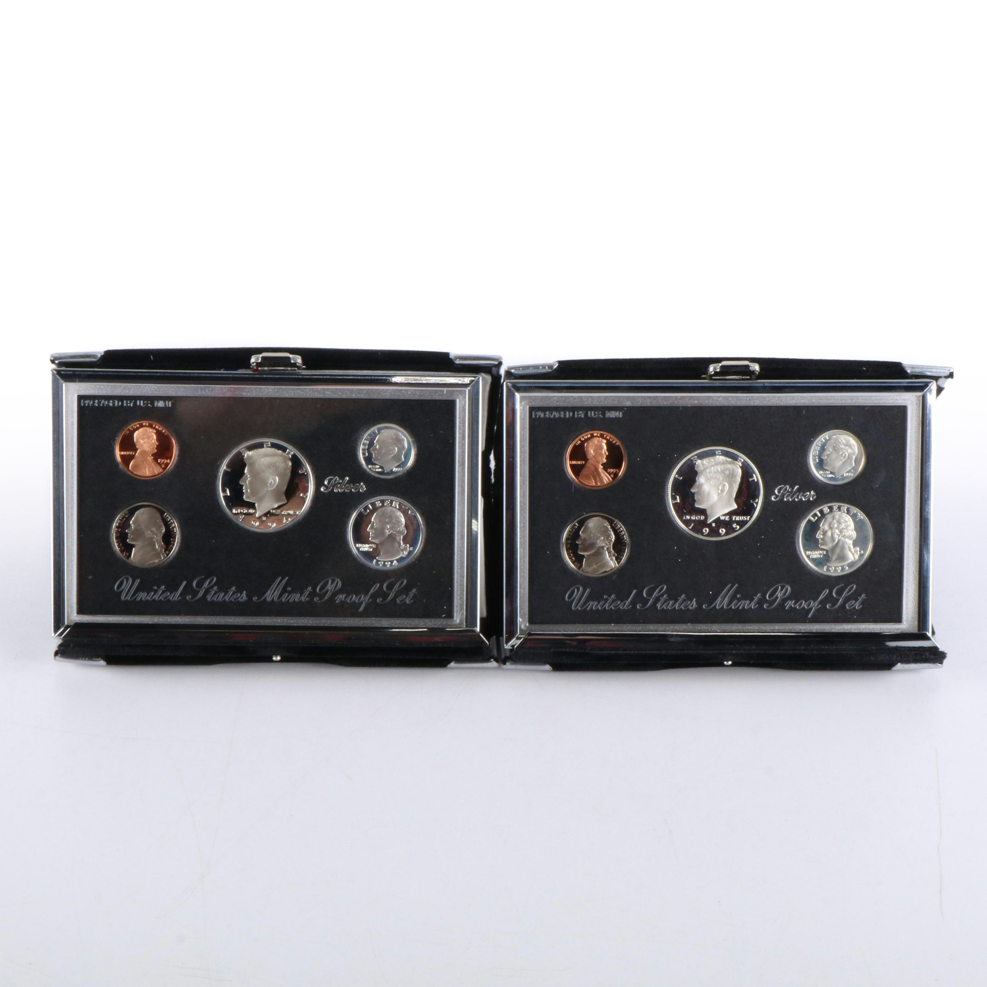 Two Modern Premier Silver Proof Sets 1994 and 1995