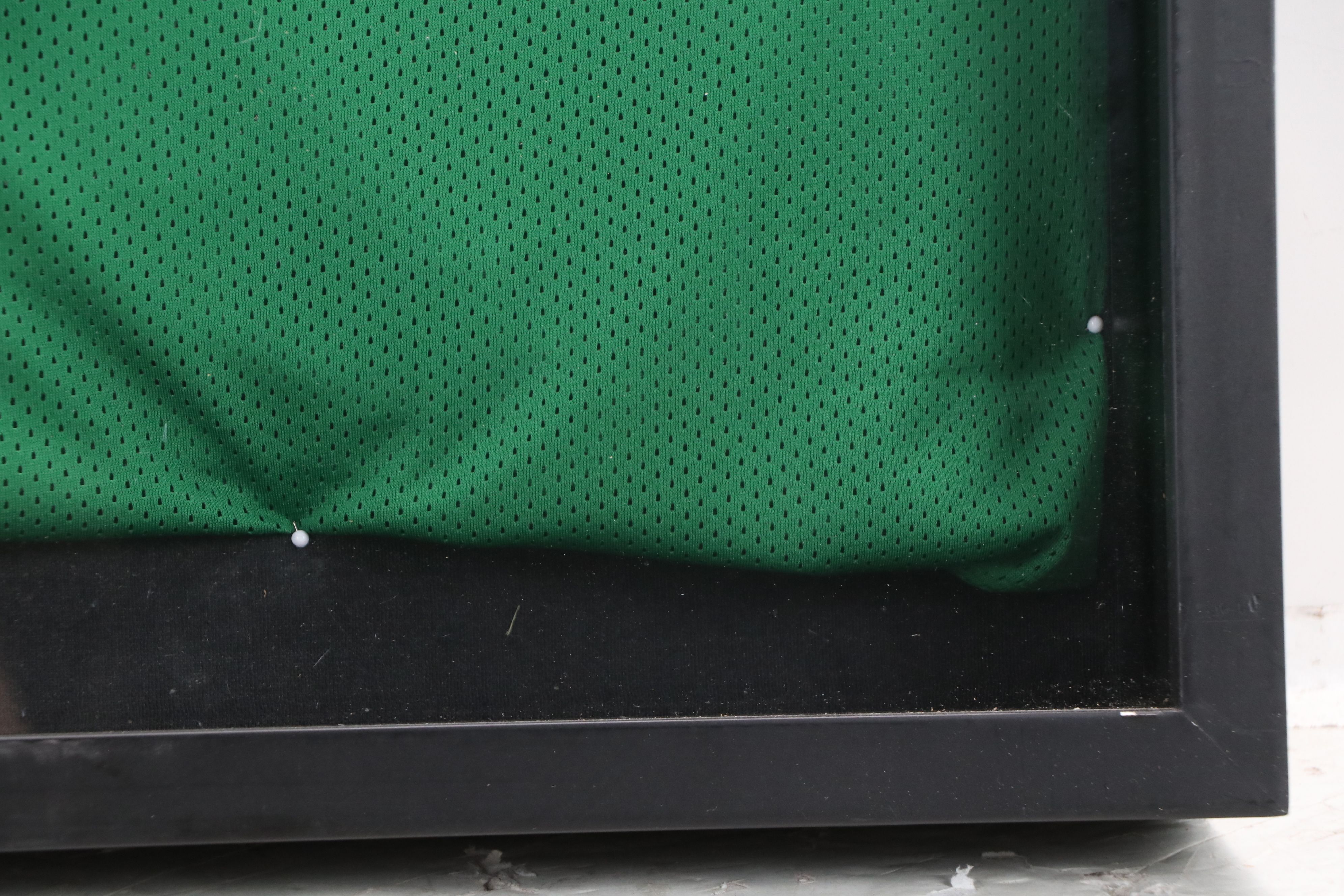 Larry Bird Signed Boston Celtics Framed Basketball Jersey