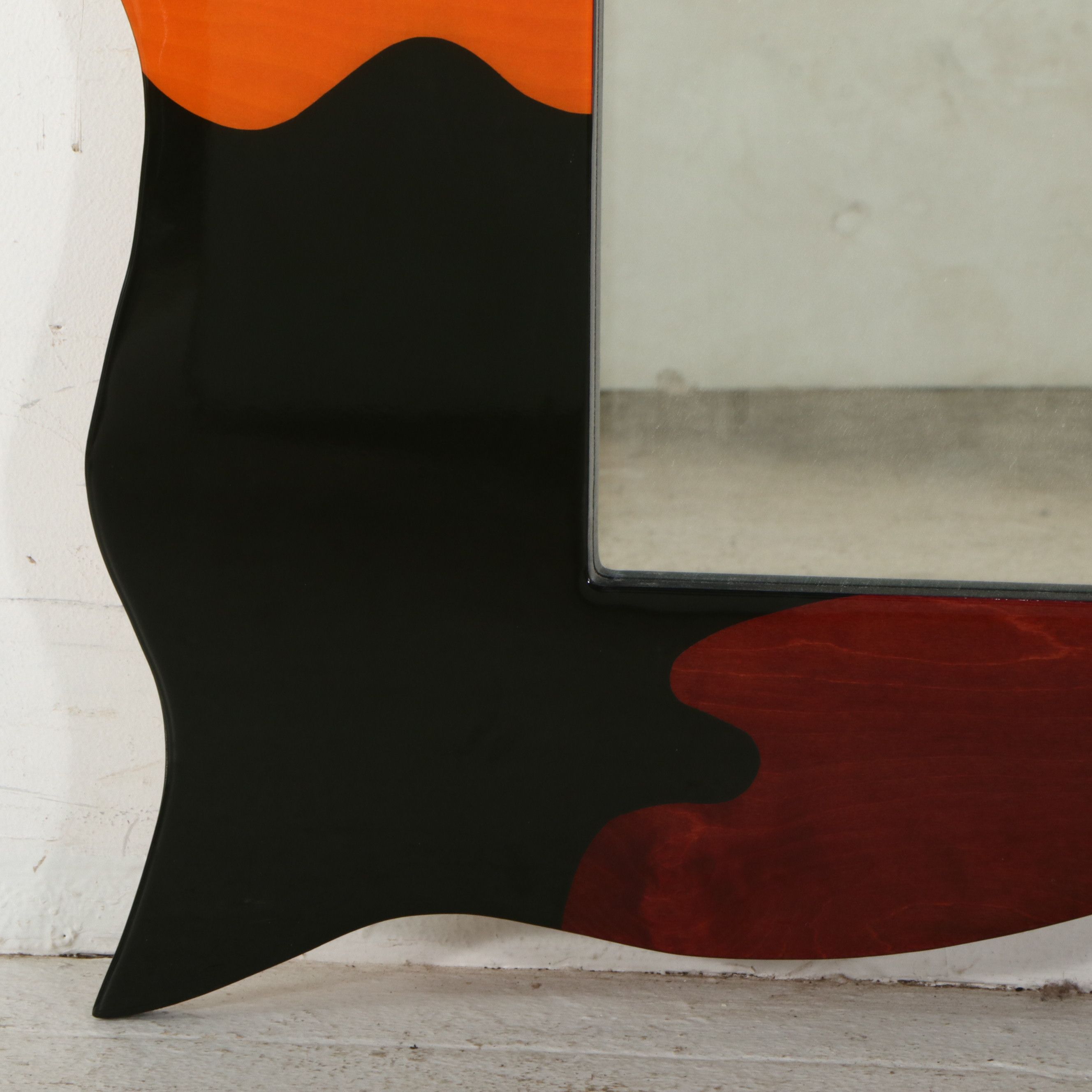 Postmodern Style Lacquered Wall Mirror, Late 20th Century