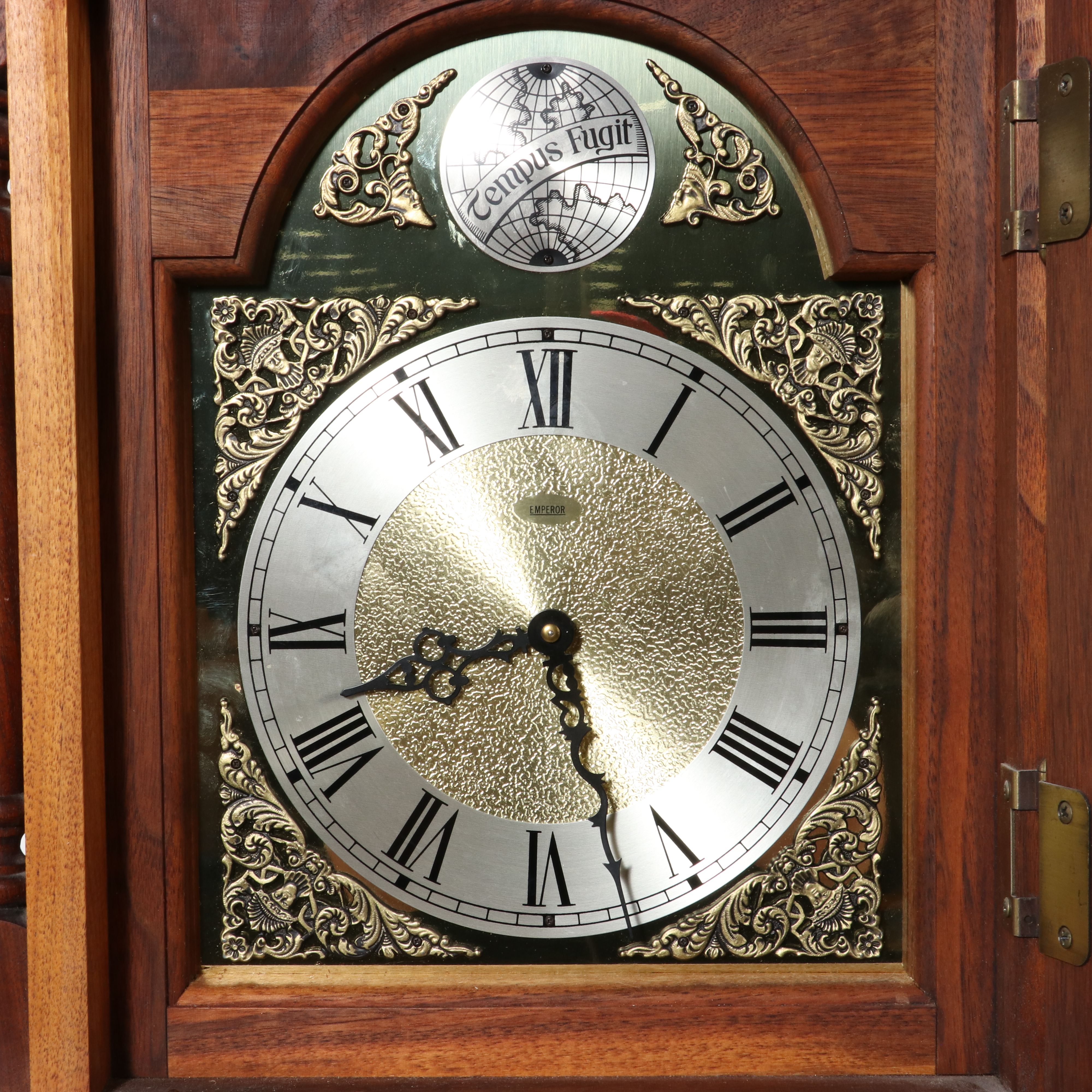 Emperor Clock Co. Federal Style Cherry Finish Grandfather Clock