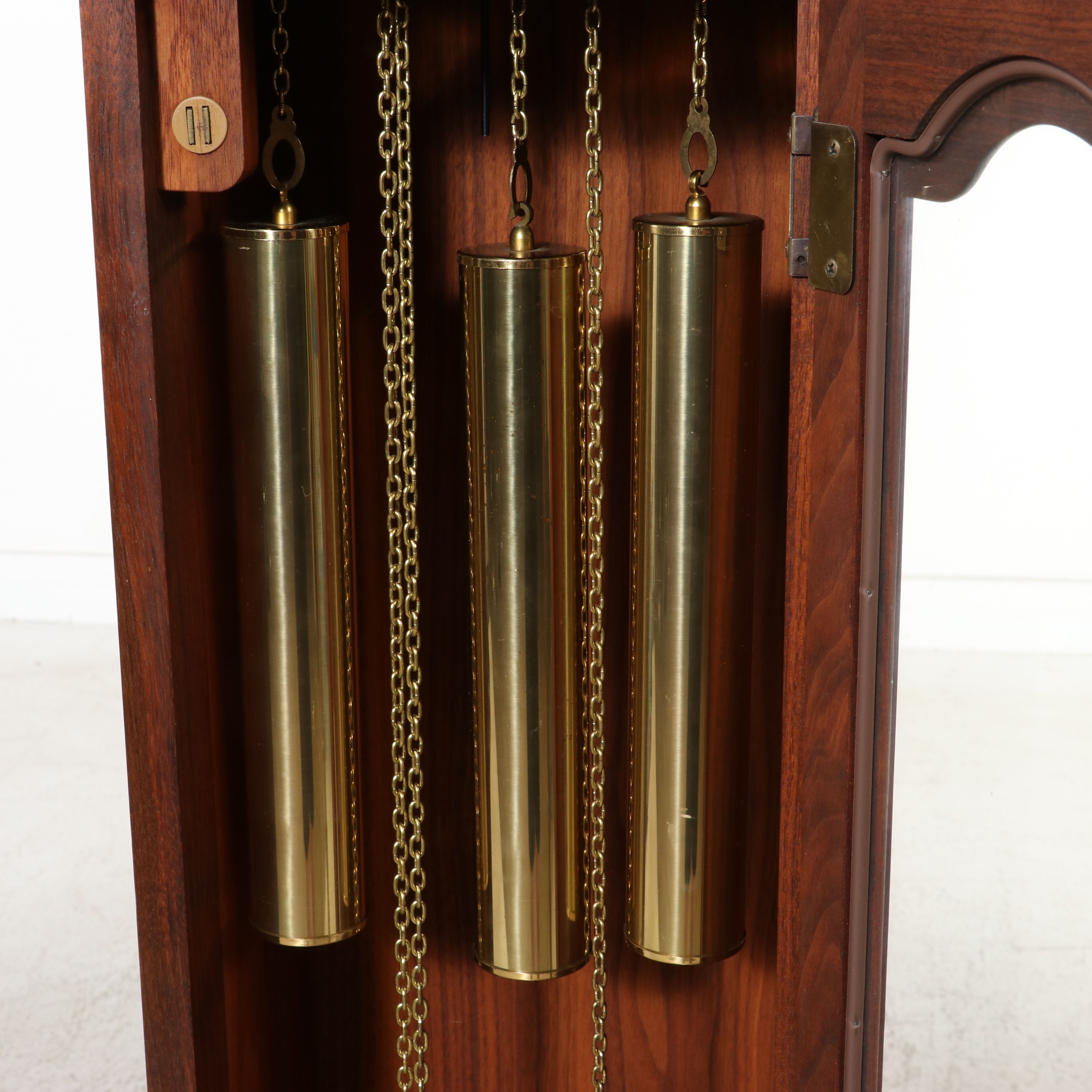 Emperor Clock Co. Federal Style Cherry Finish Grandfather Clock