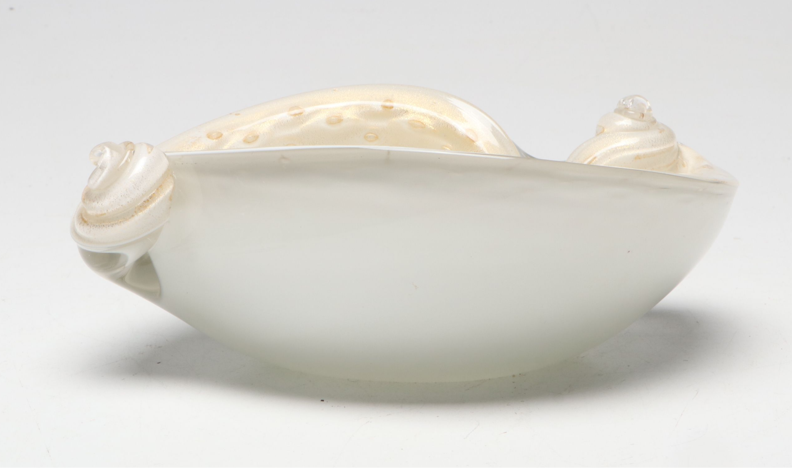 Murano Style Shell-Shaped Art Glass Bowl