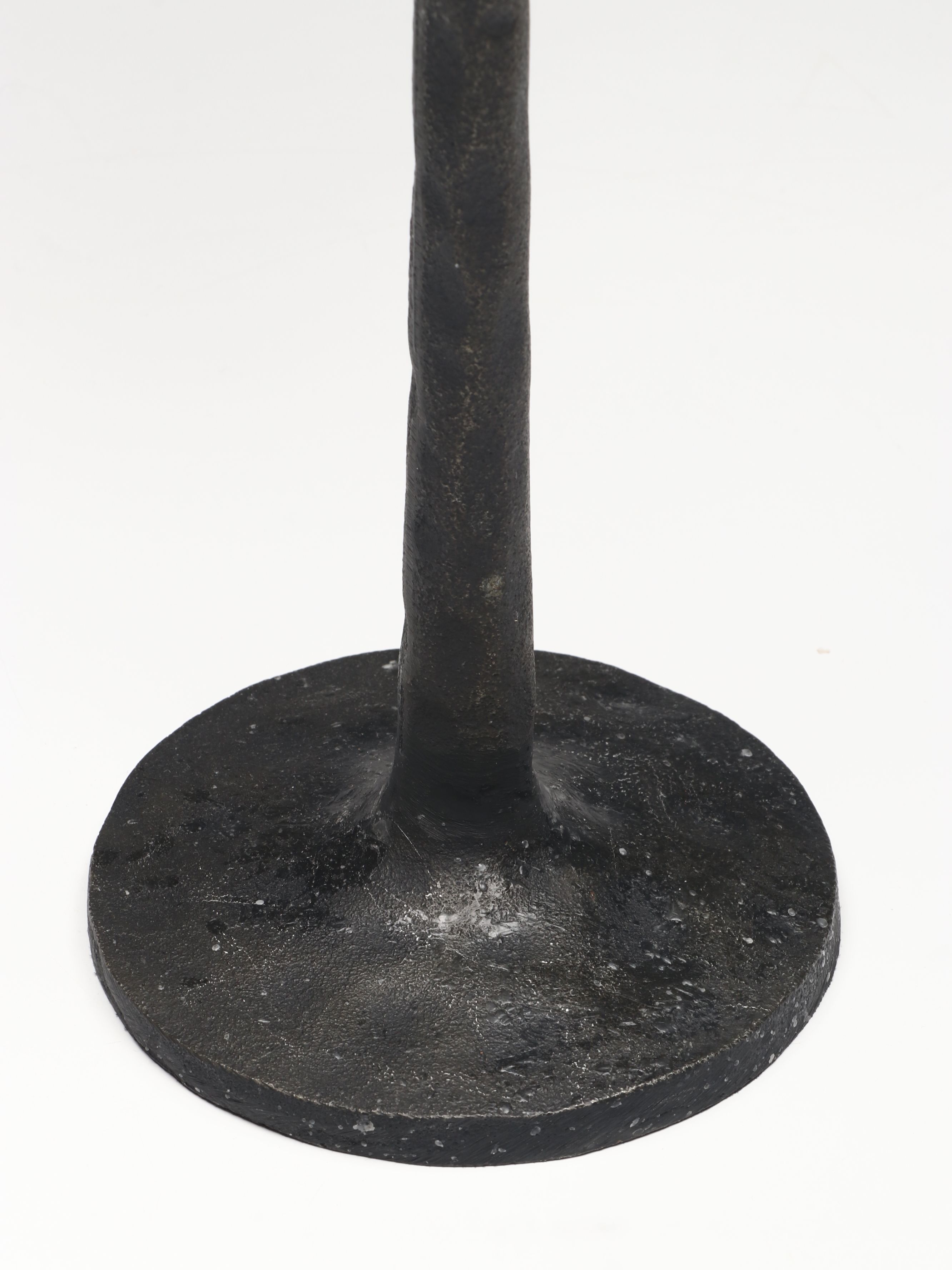 Pottery Barn Brutalist Style Cast Iron Candelabra