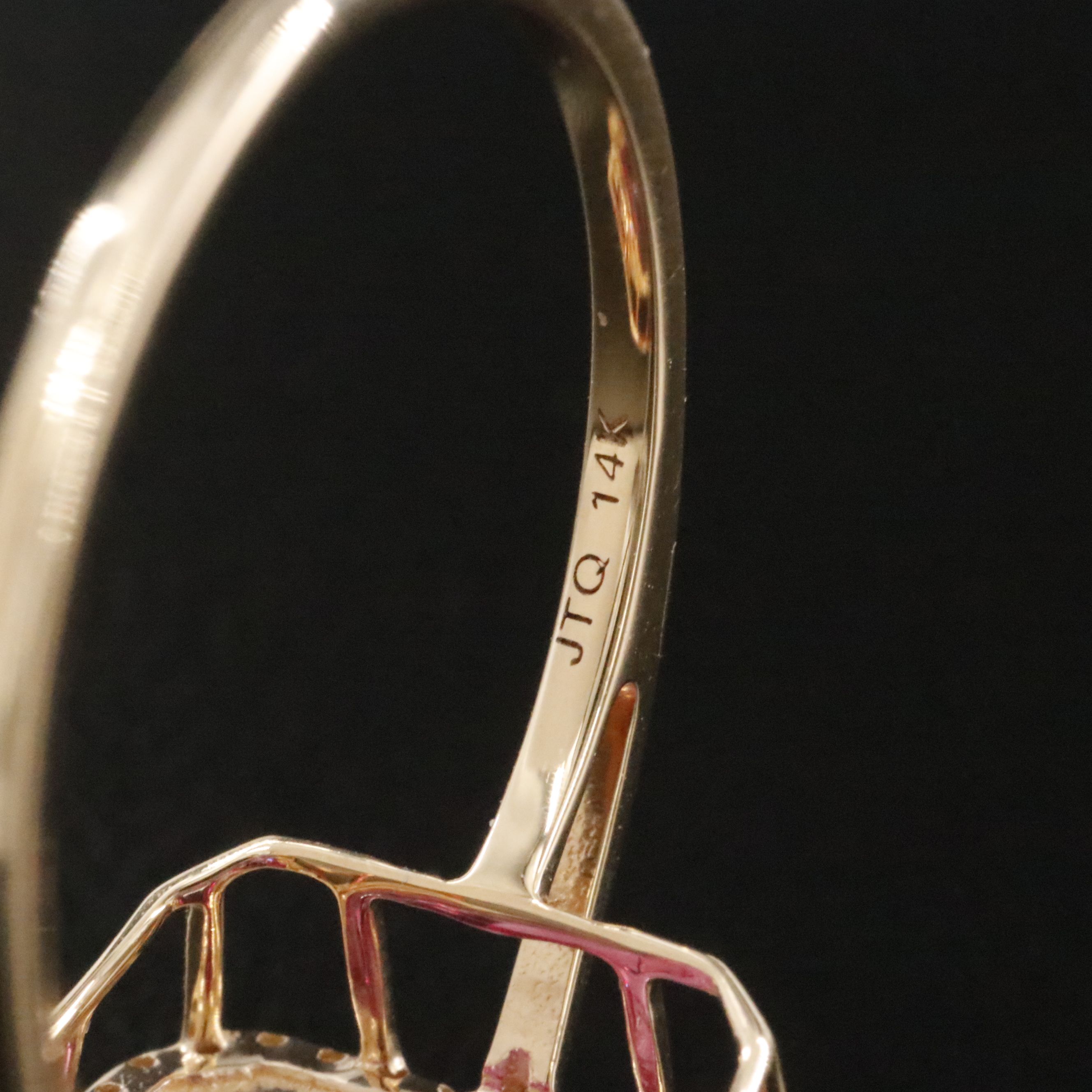 14K 4.56 CT Lab Grown Pink Sapphire and Moissanite Ring