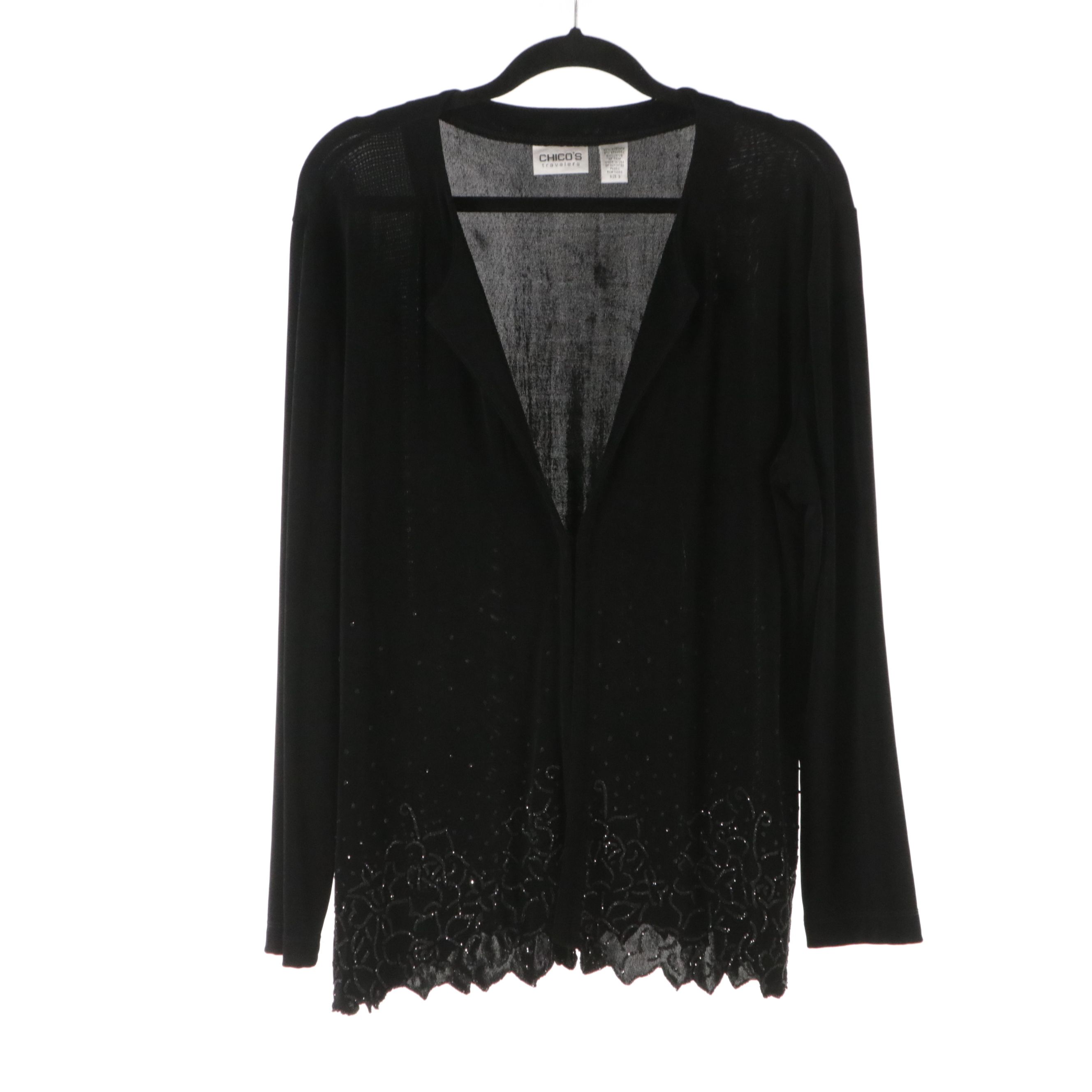 Chico's Printed Cotton Blouses, Statement Jackets and Embellished Knit Top