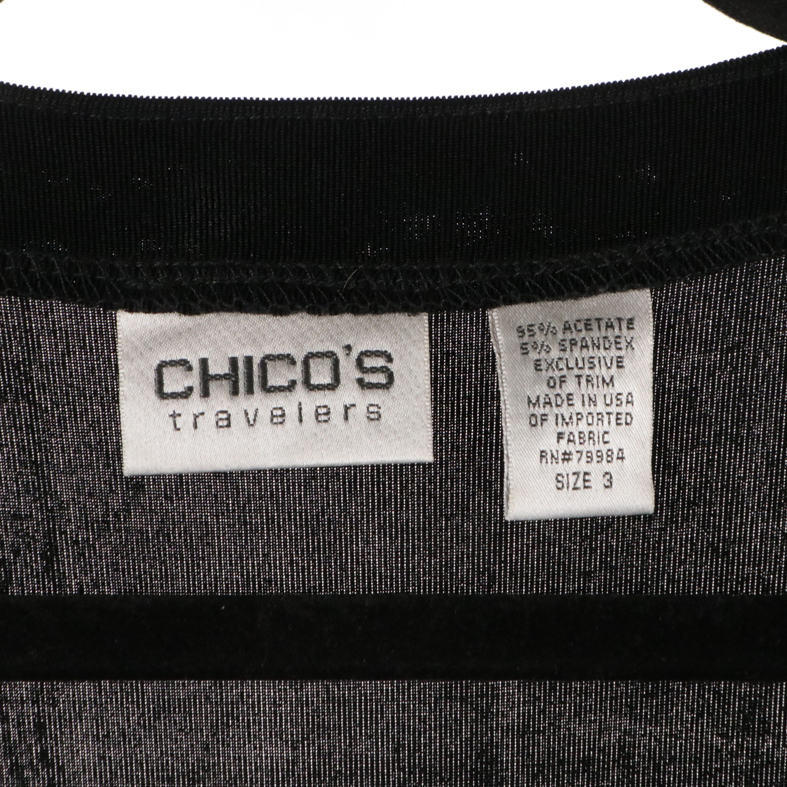 Chico's Printed Cotton Blouses, Statement Jackets and Embellished Knit Top