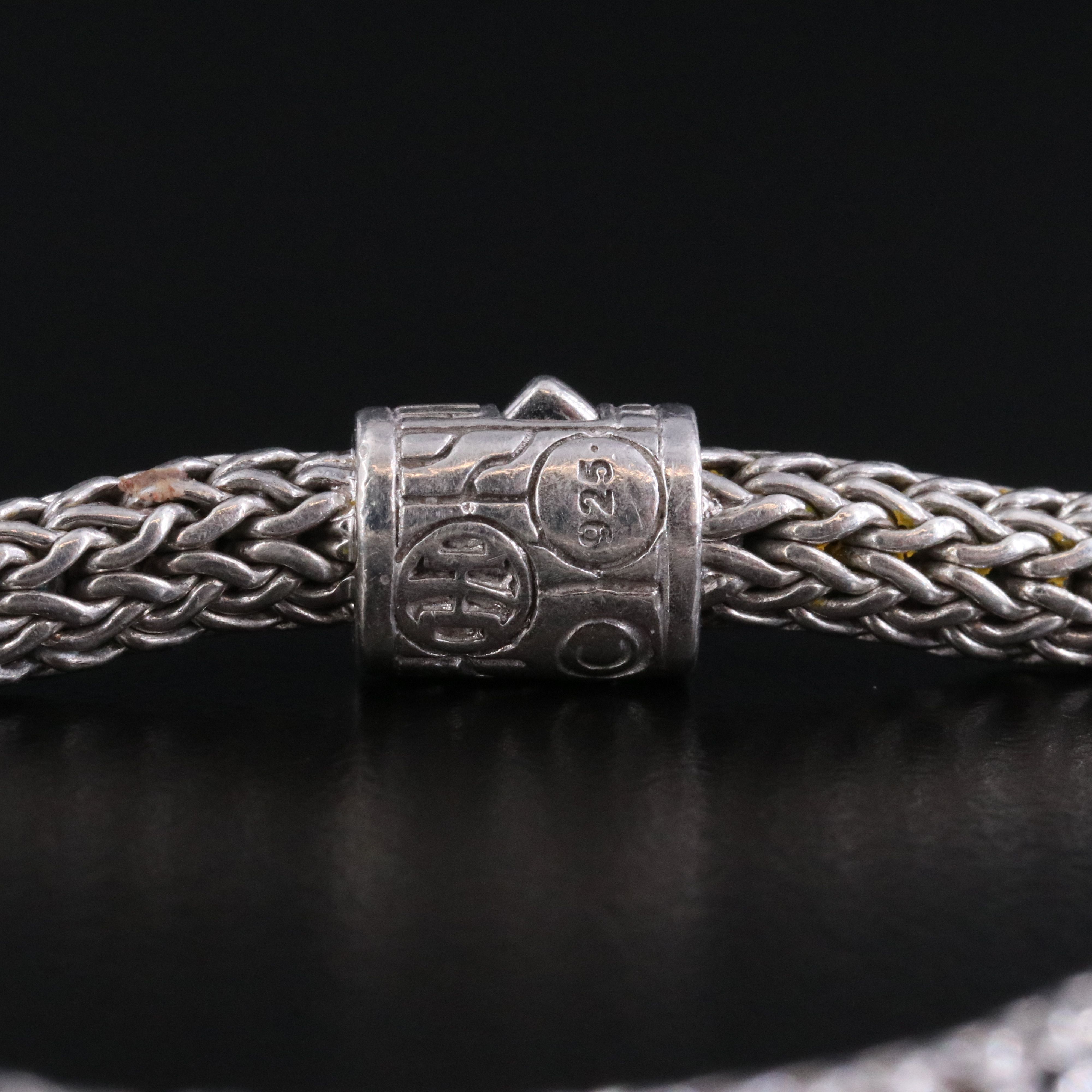 John Hardy Sterling Classic Chain Bracelet with Black Sapphire Clasp