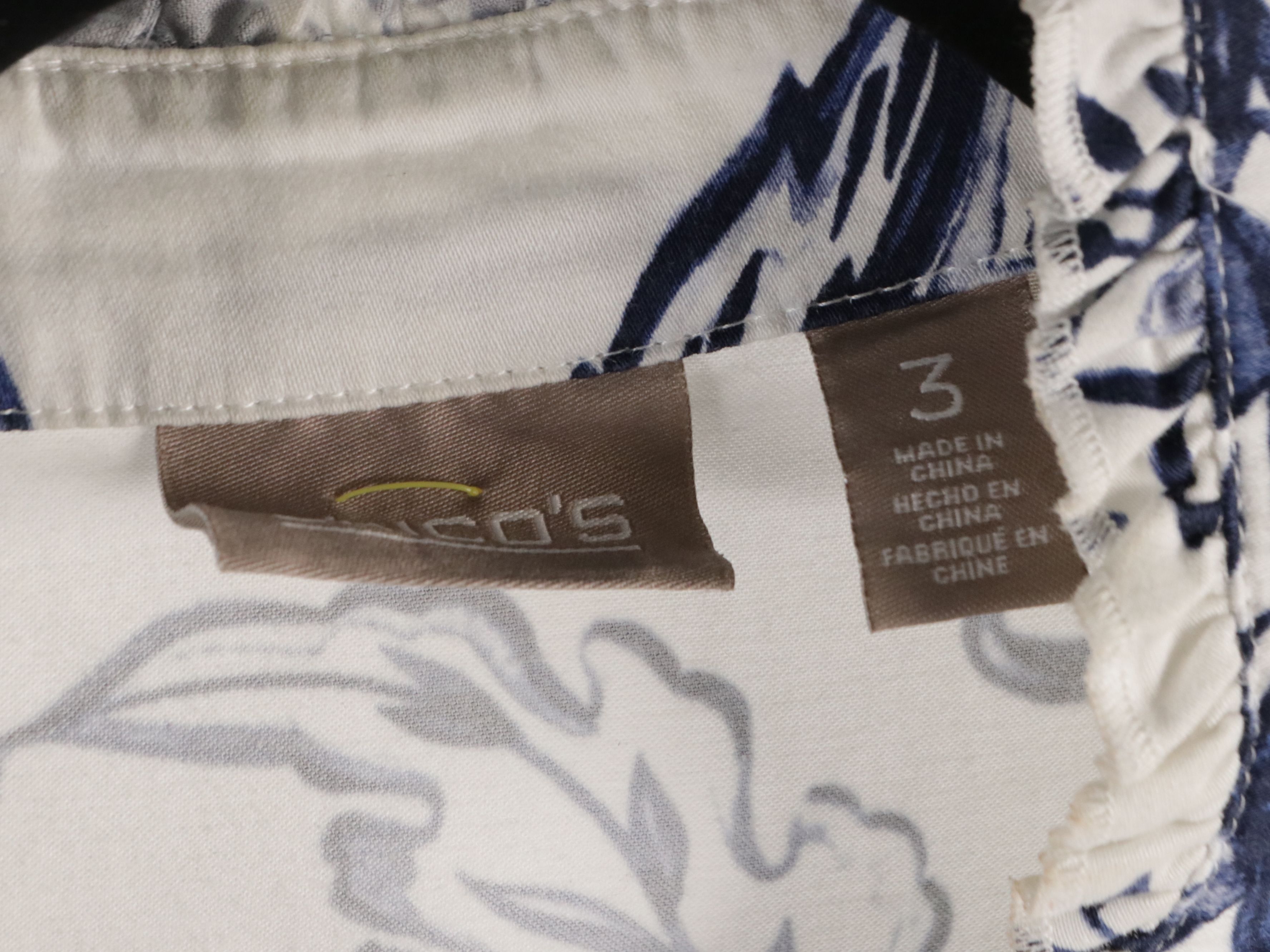 Chico's Patterned Cotton and Linen Blouses, Striped Knit Zip Jacket, and More