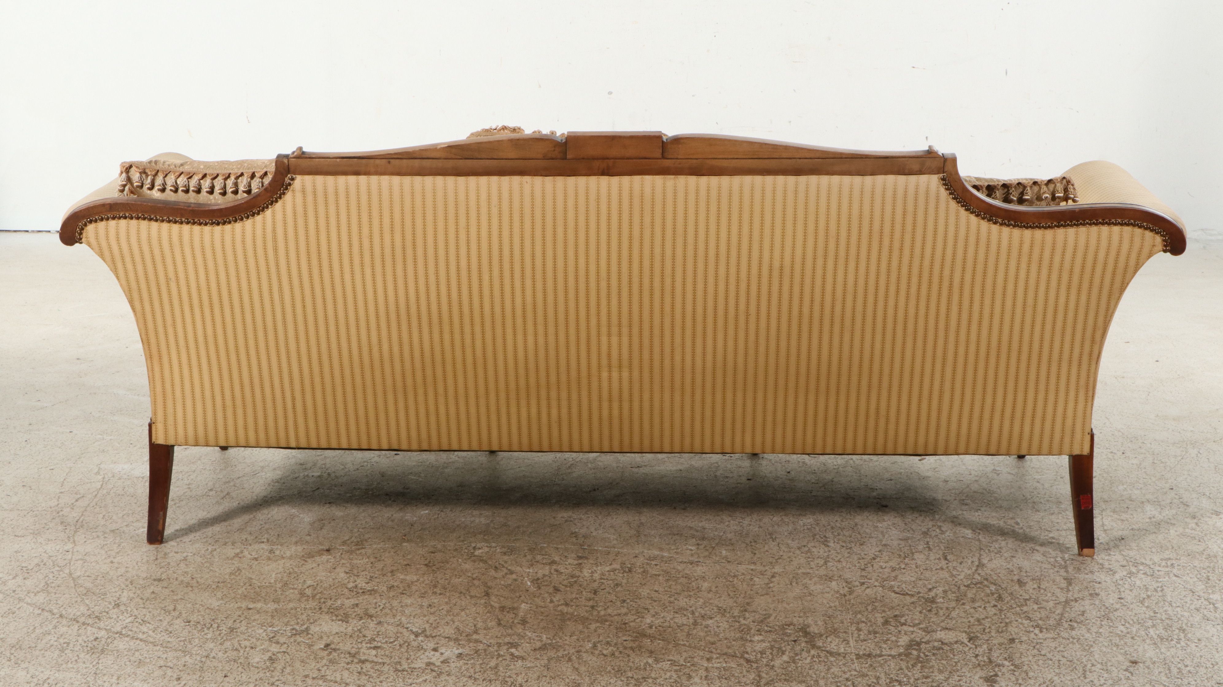 Louis XVI Style Carved Mahogany and Upholstered Sofa