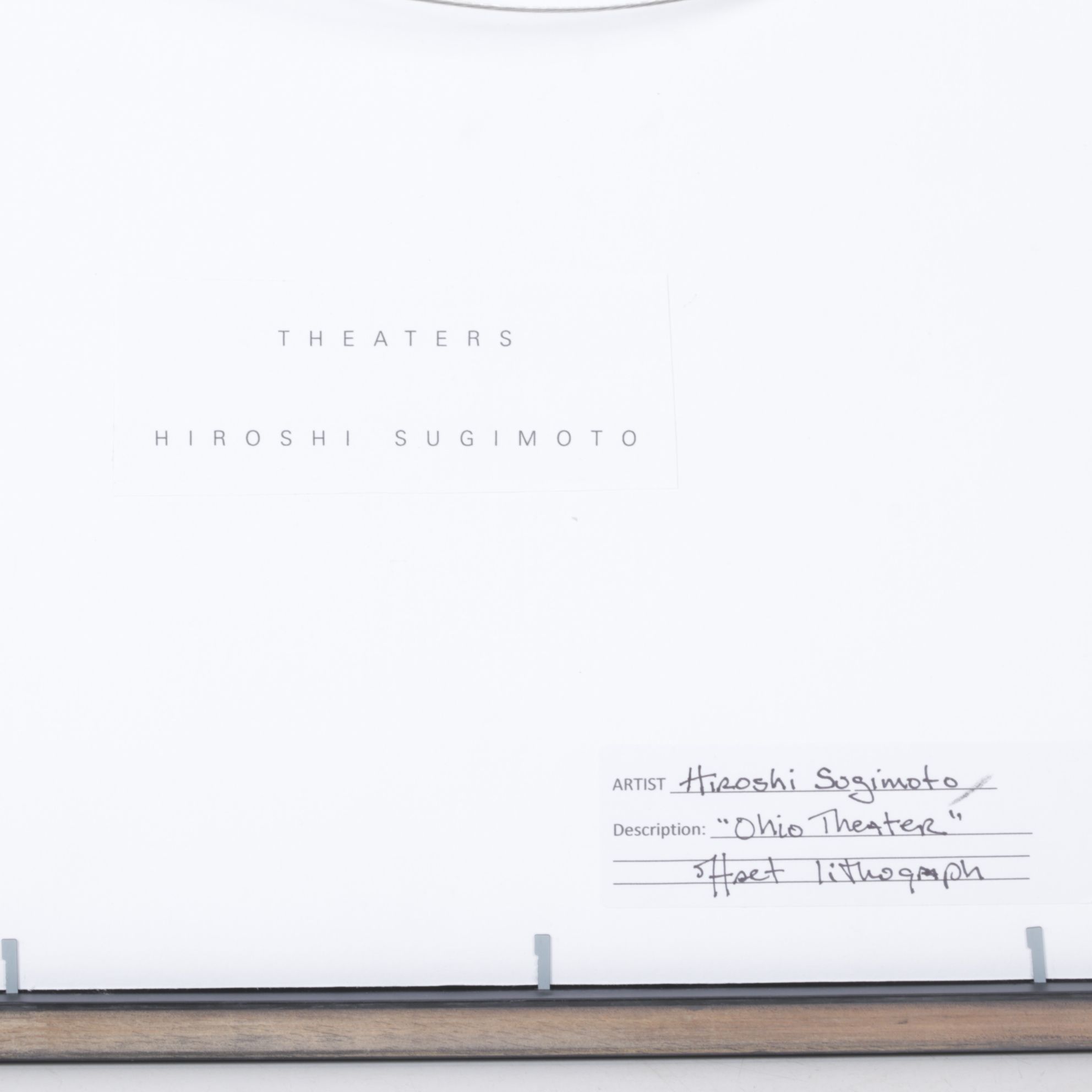 Hiroshi Sugimoto Offset Lithograph "Ohio Theater", 2000