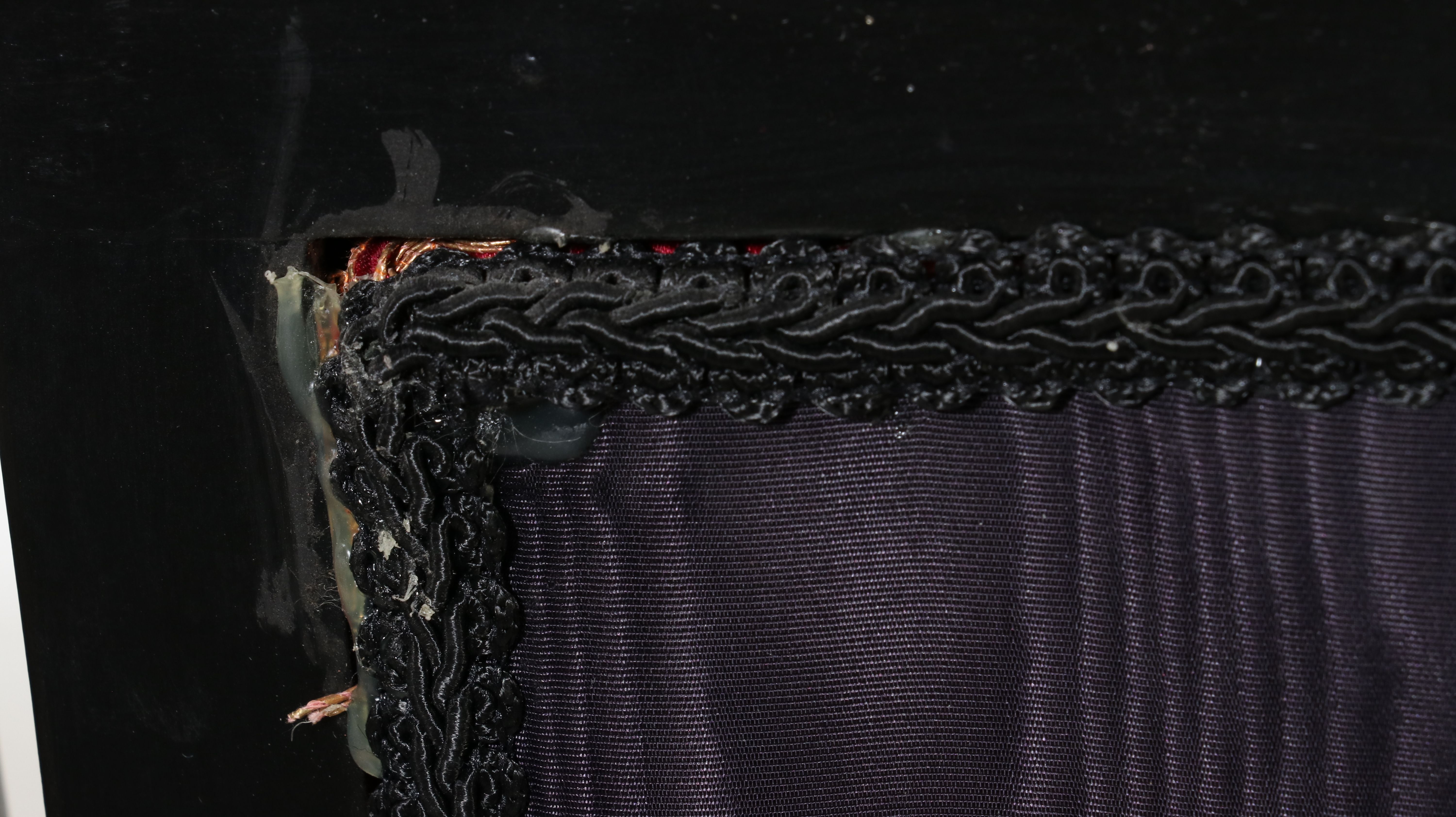 Aesthetic Movement Ebonized Wood and Silk Fireplace Screen