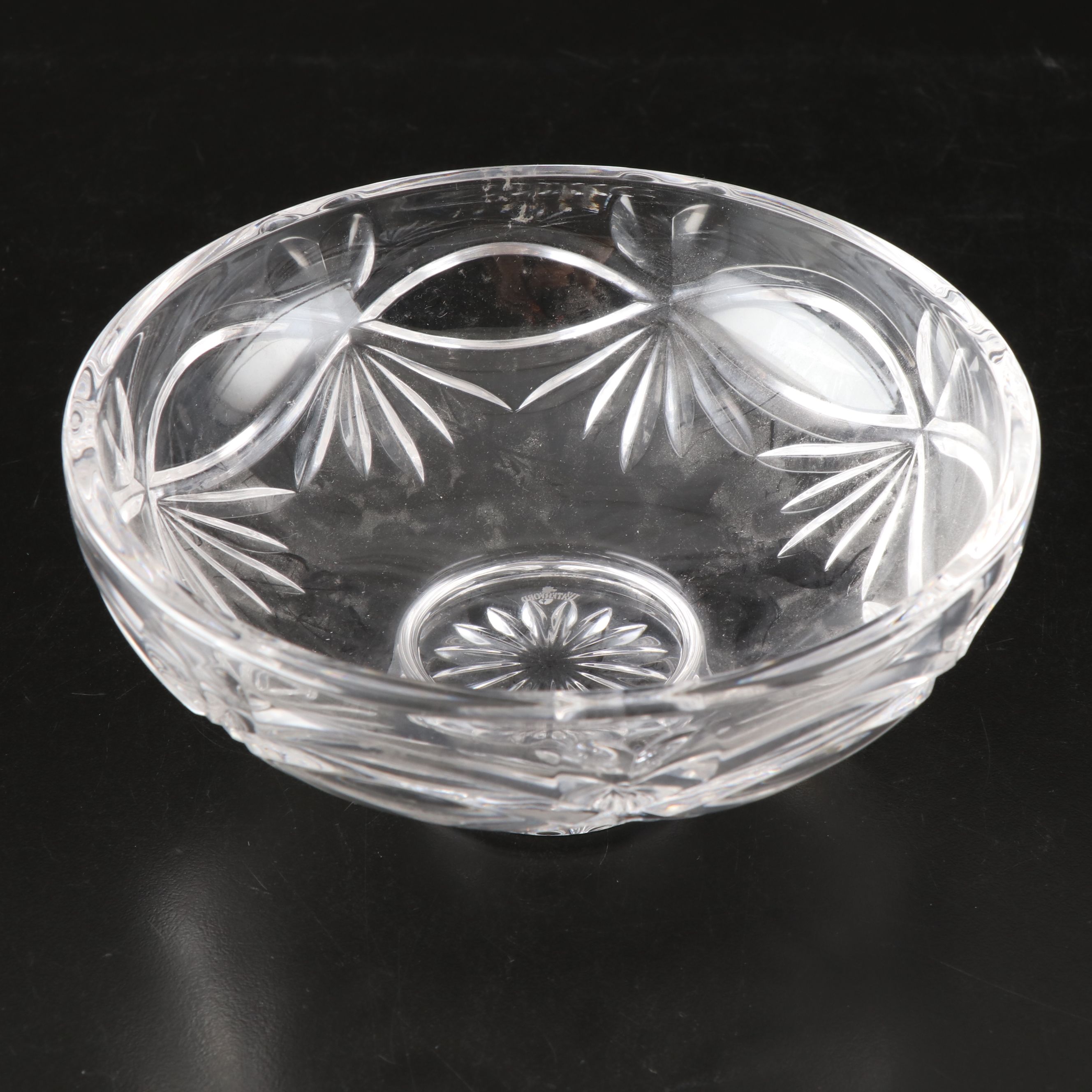 Orrefors Leaf Crystal Bowls with Waterford and Kosta Crystal Table Accessories