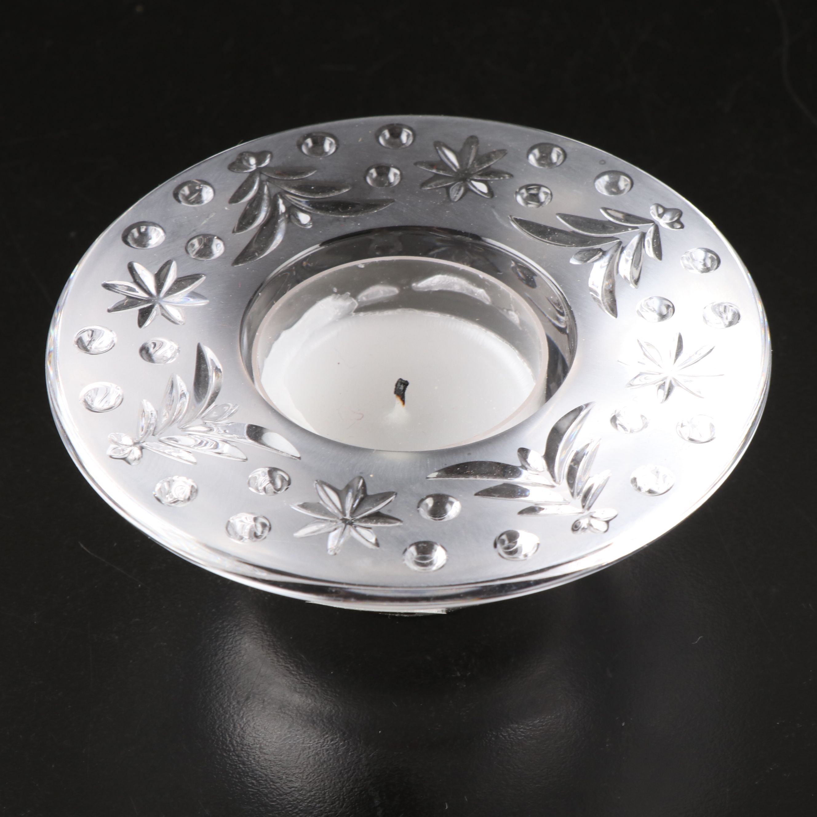 Orrefors Leaf Crystal Bowls with Waterford and Kosta Crystal Table Accessories
