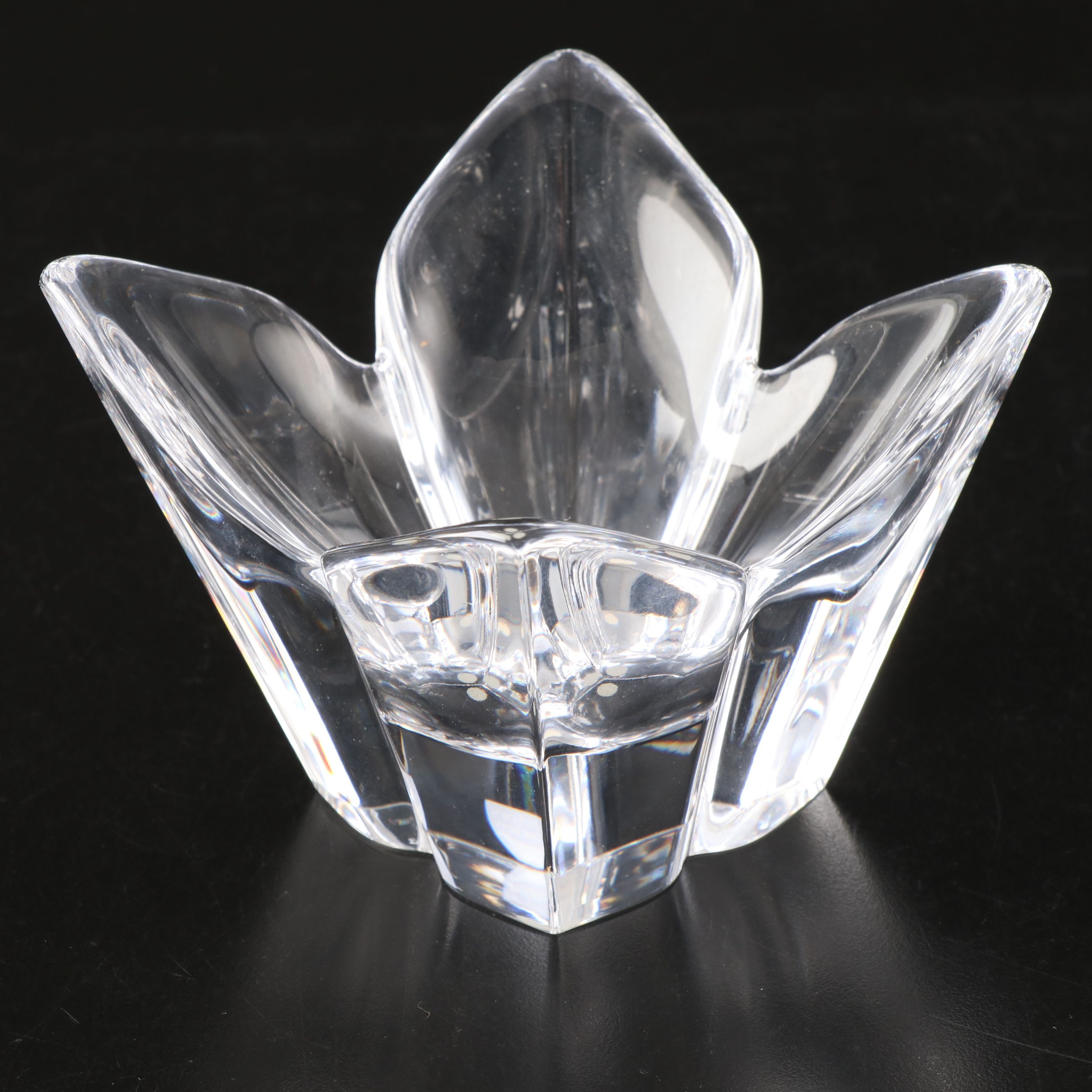 Orrefors Leaf Crystal Bowls with Waterford and Kosta Crystal Table Accessories