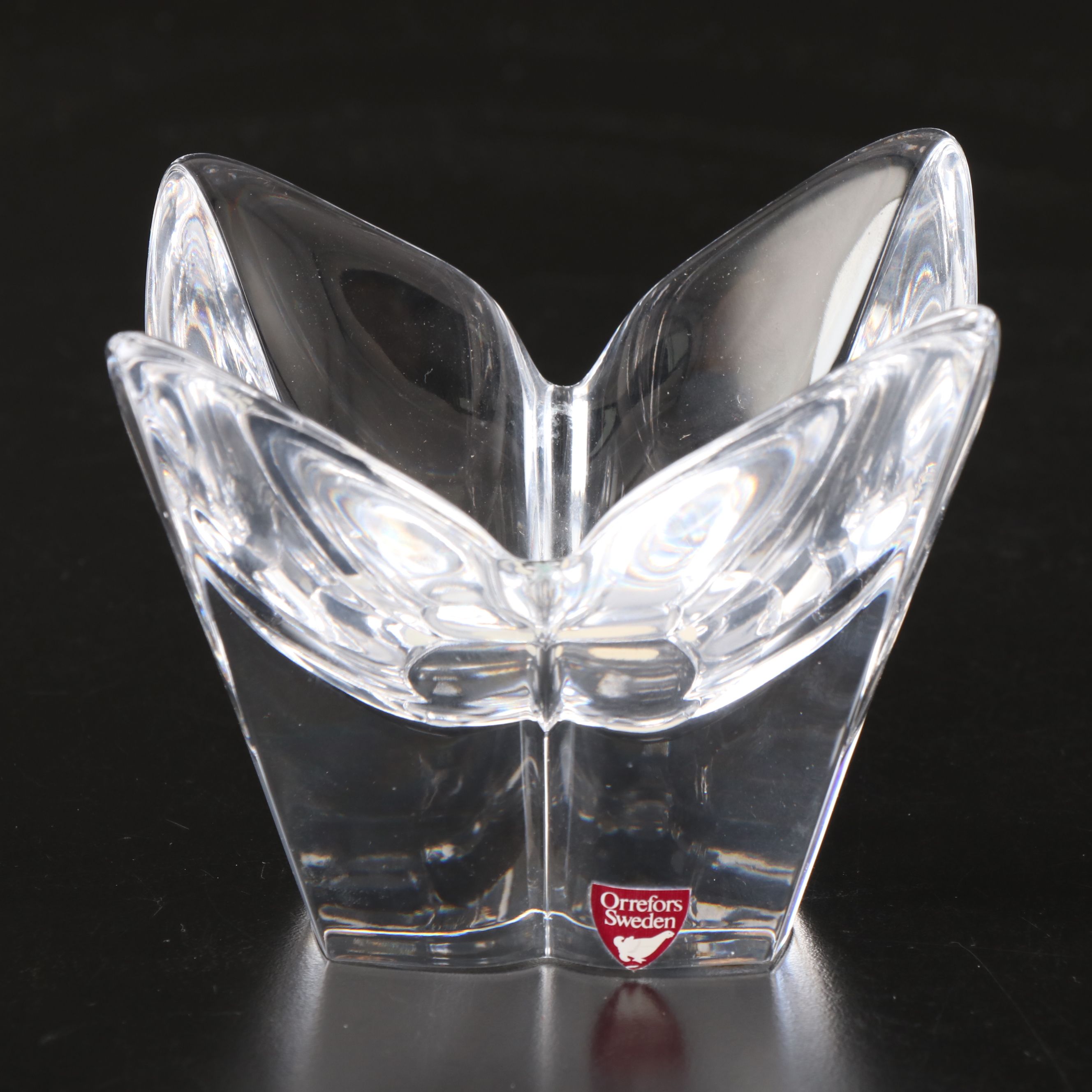 Orrefors Leaf Crystal Bowls with Waterford and Kosta Crystal Table Accessories