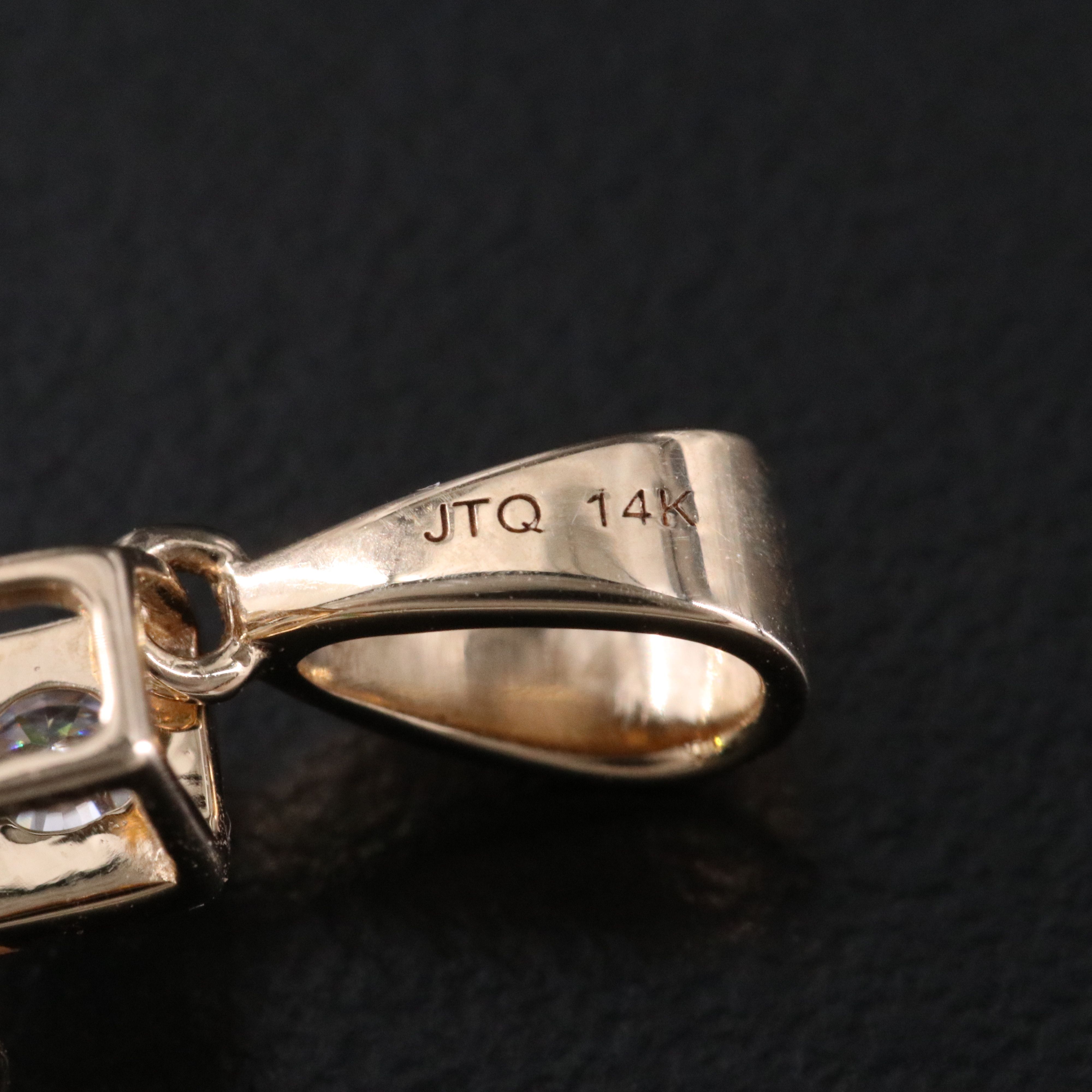 14K 5.76 CT Lab Grown Emerald and Moissanite Pendant