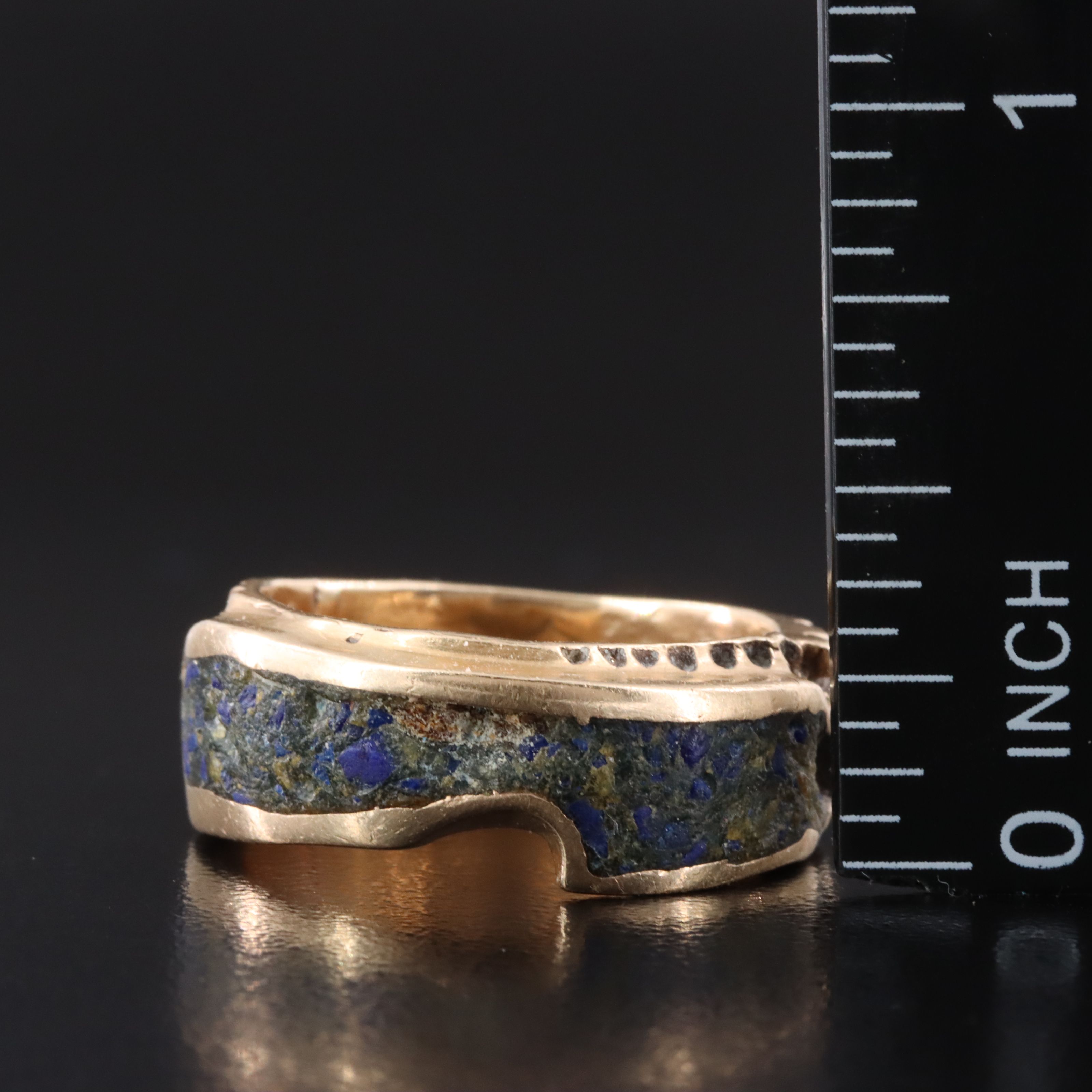14K Chip Stone Inlay Ring
