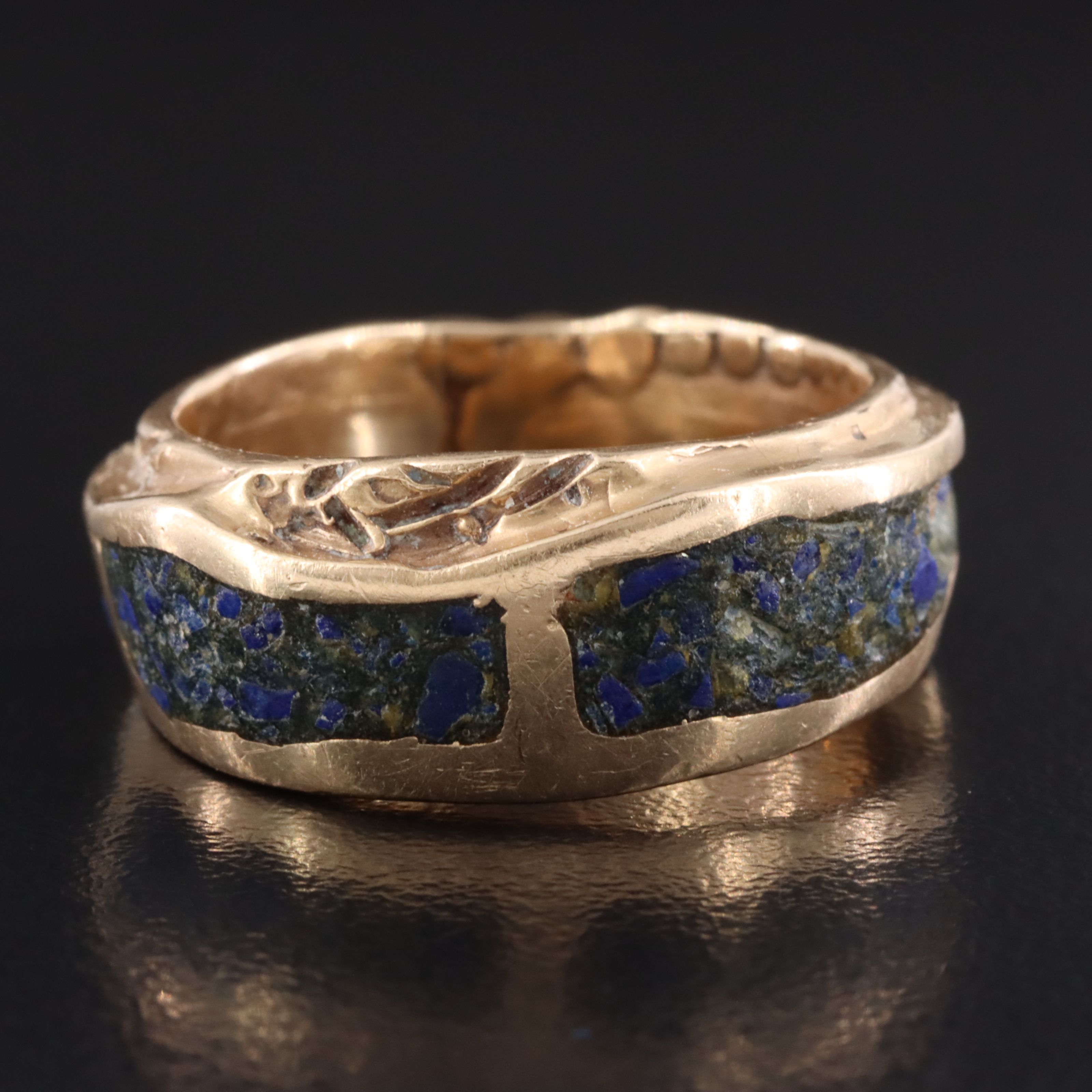 14K Chip Stone Inlay Ring