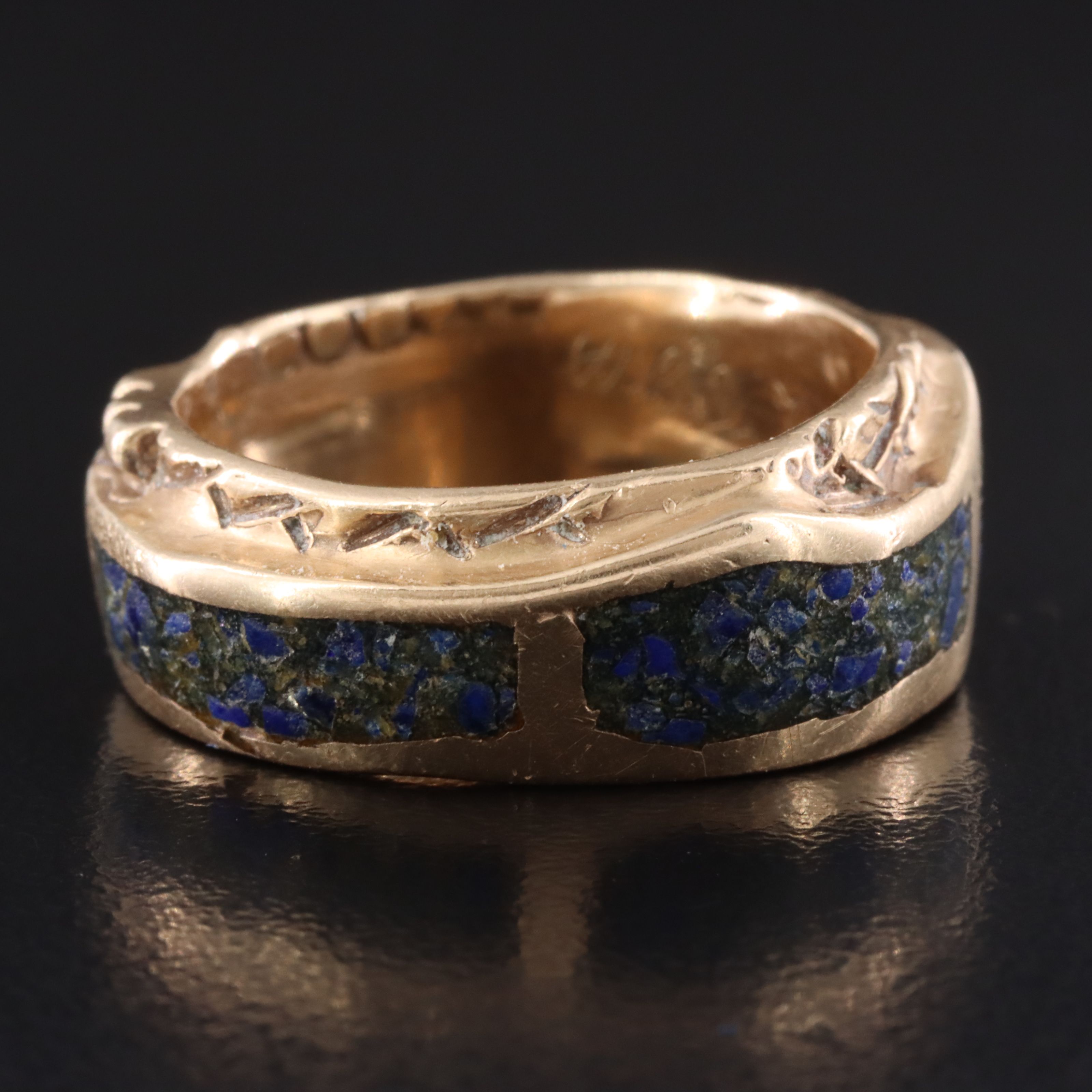 14K Chip Stone Inlay Ring