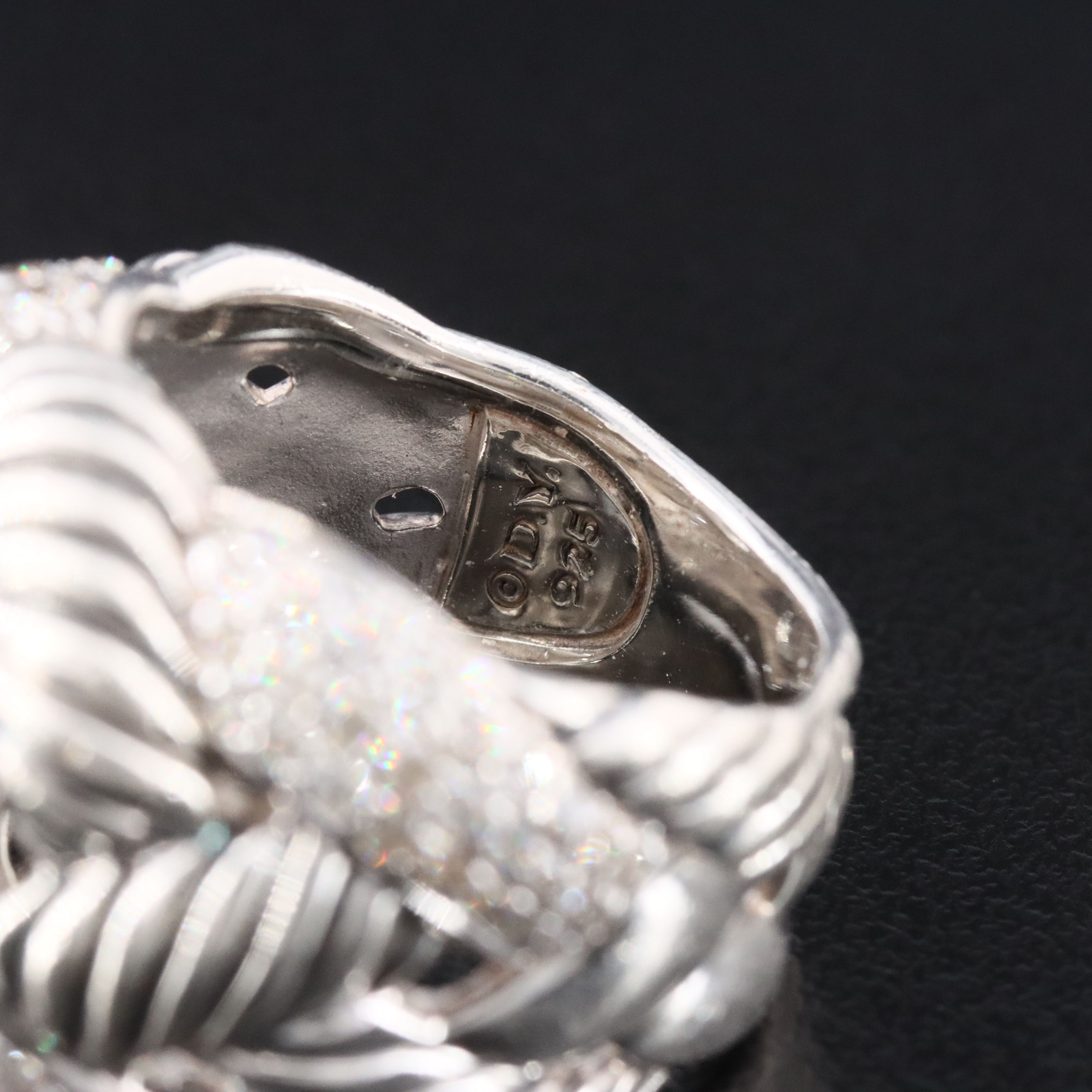David Yurman Sterling and 1.26 CTW Diamond Woven Cable Ring