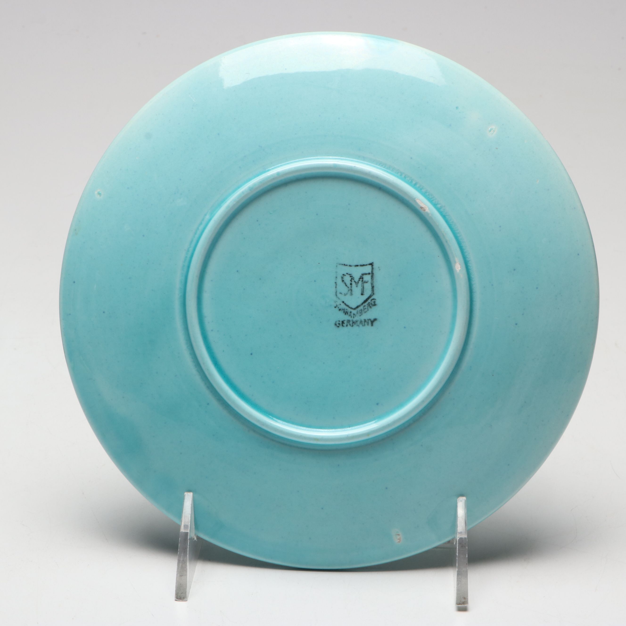 Schramberg German Art Nouveau Majolica Water Lily Plates with Pottery Barn Bowls