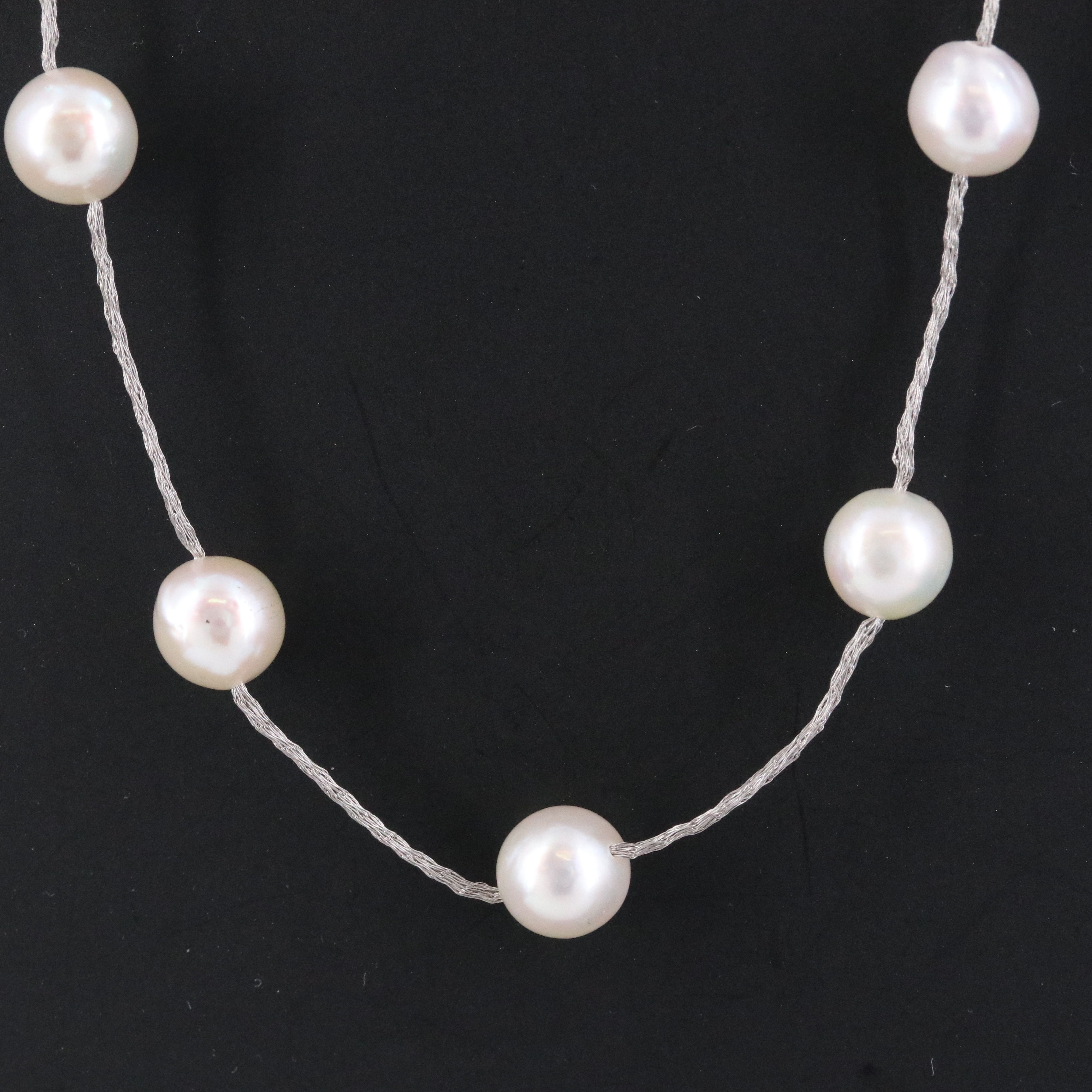 18K Pearl Station Necklace