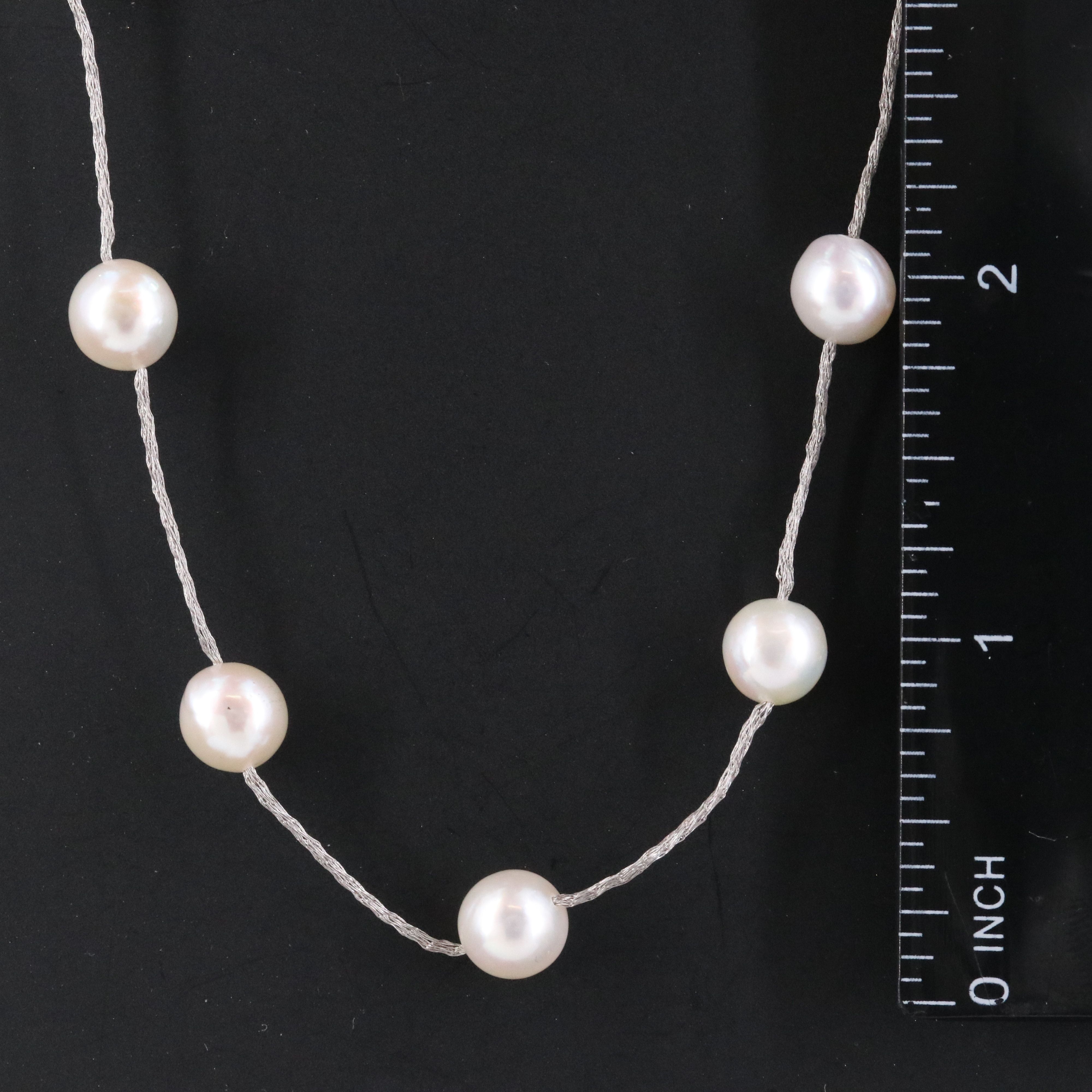 18K Pearl Station Necklace