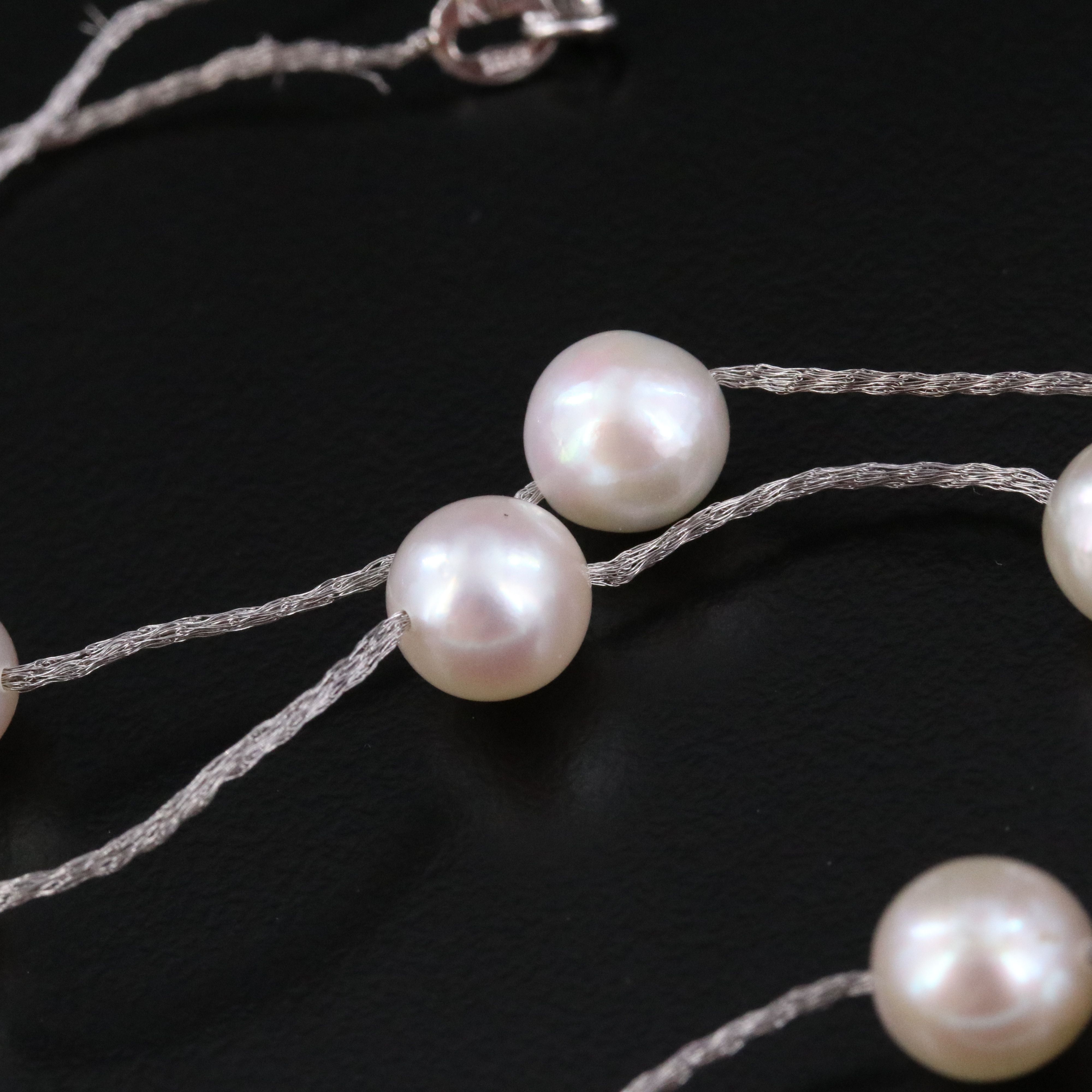 18K Pearl Station Necklace