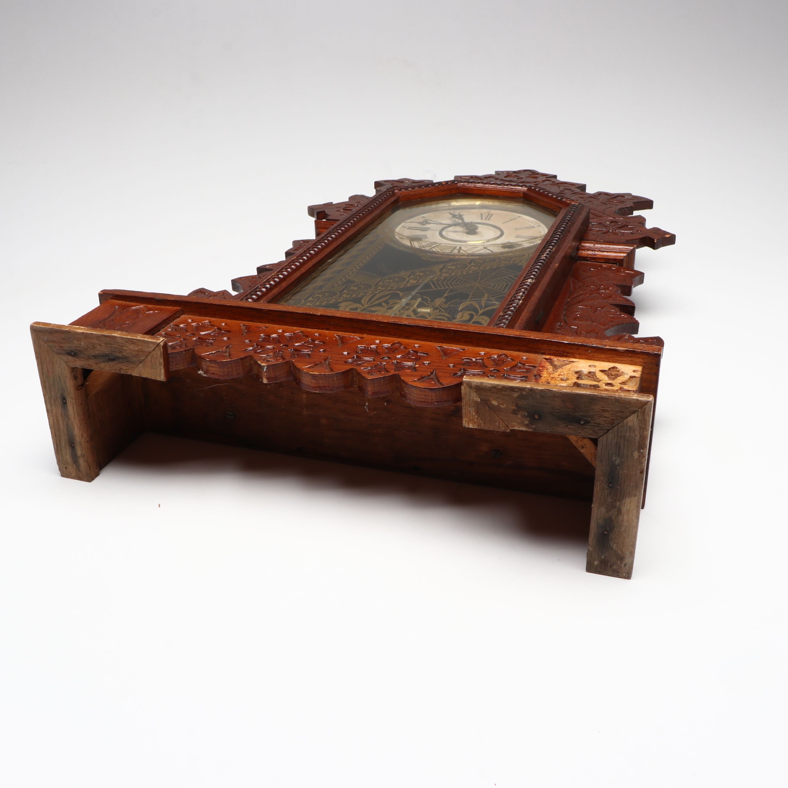 Wm. L. Gilbert "Geranium" Gingerbread Parlor Clock, Early 20th Century