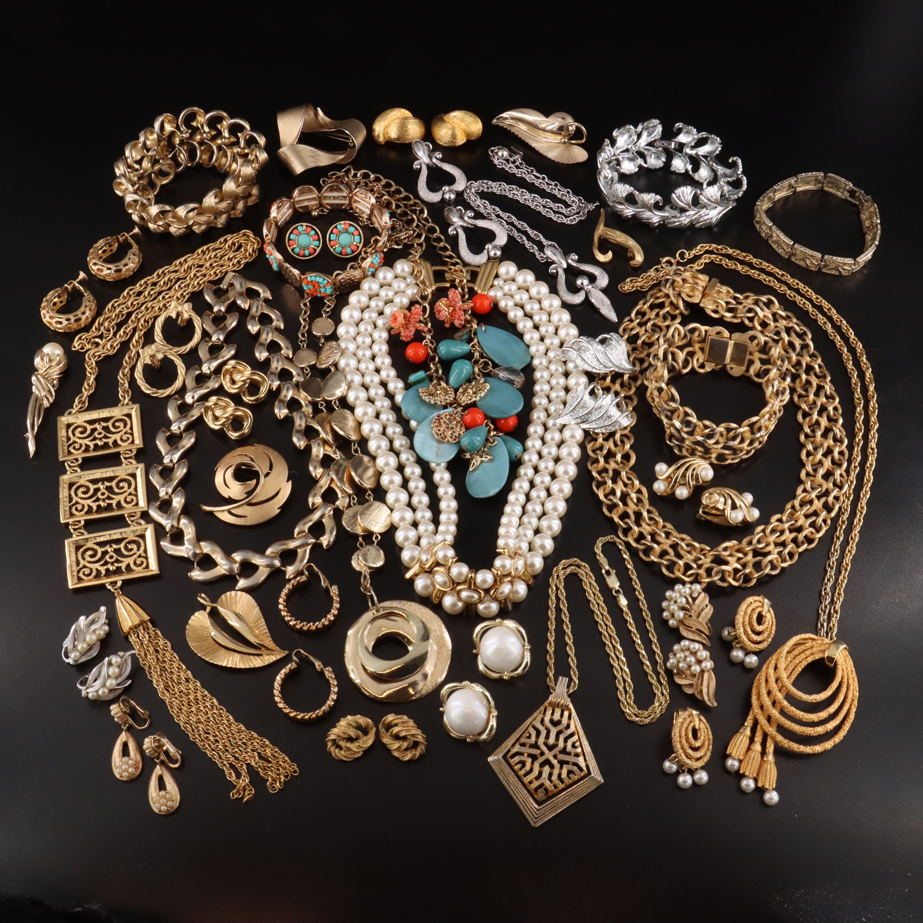 Vintage Jewelry Collection Featuring Mother-of-Pearl and Faux Pearls