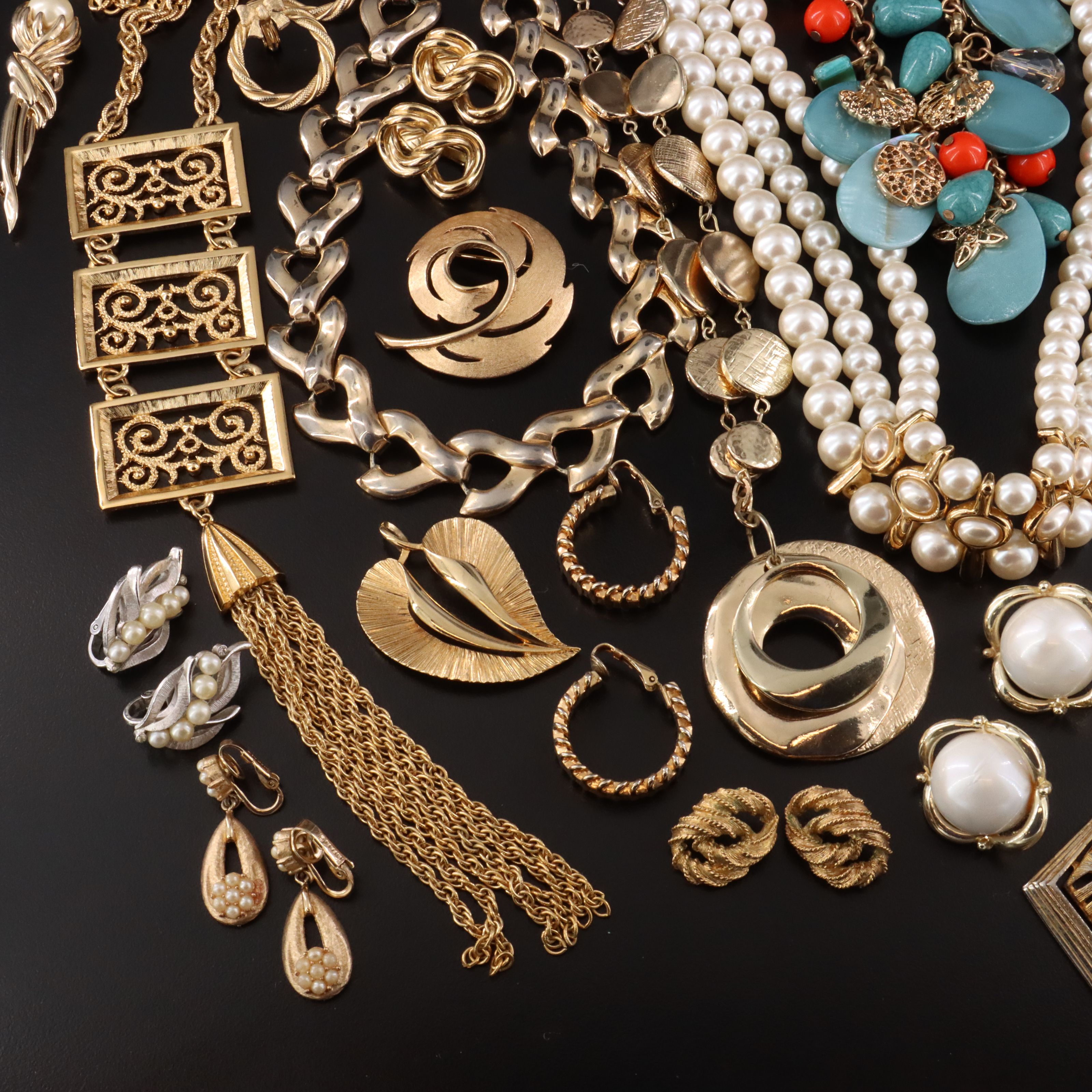 Vintage Jewelry Collection Featuring Mother-of-Pearl and Faux Pearls