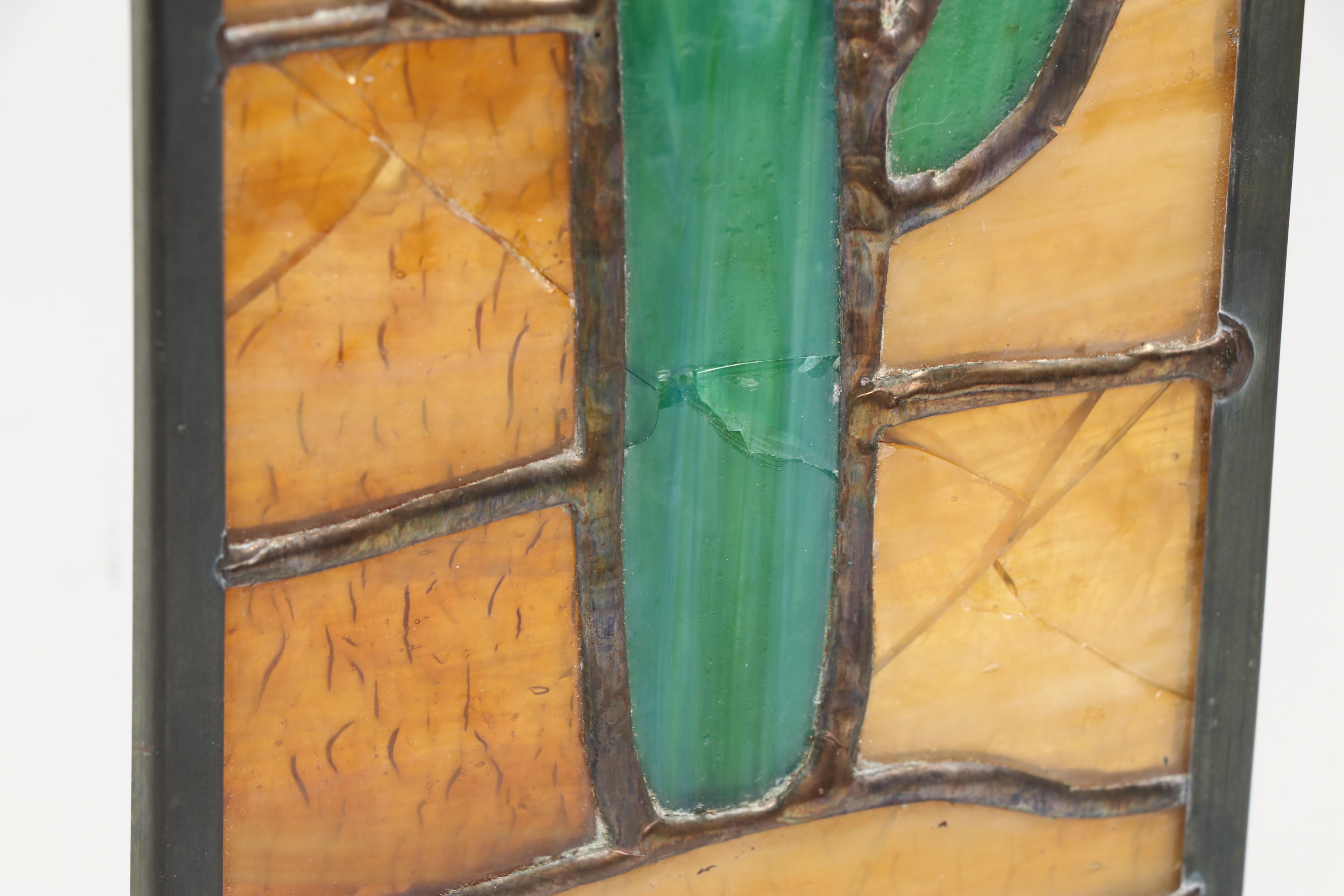 Southwestern Cactus Stained Glass Hanging Panel