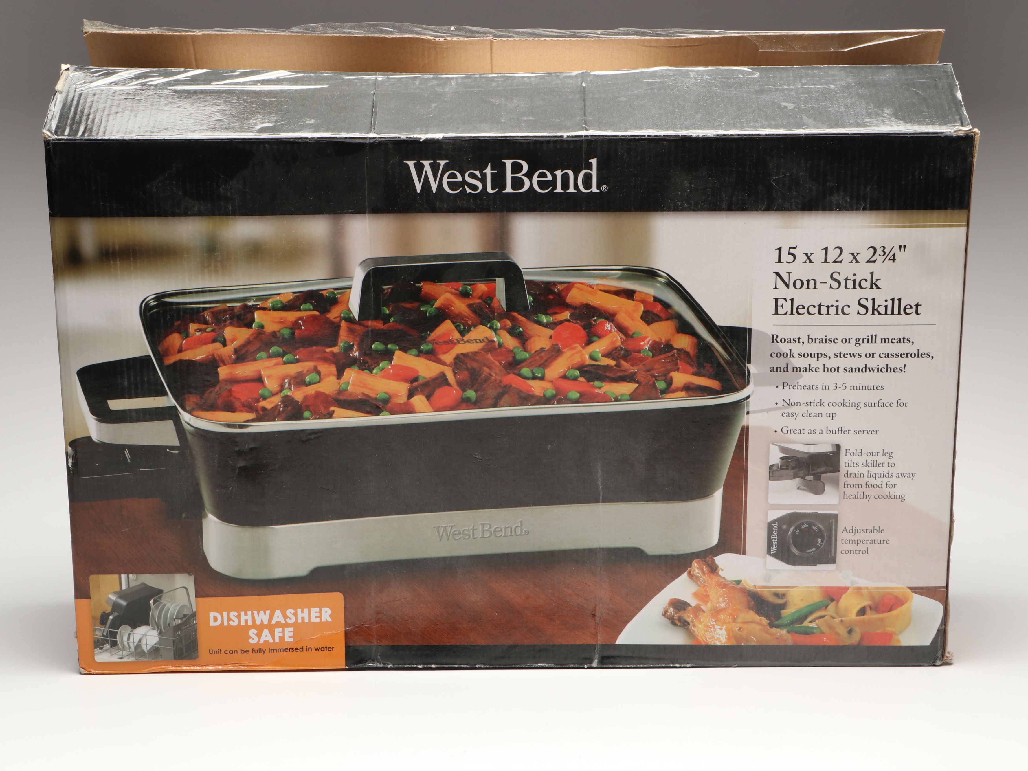 West Bend Electric Skillet with Meriden Silver Plate Teapot