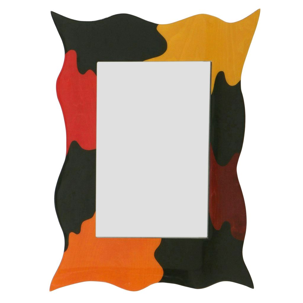 Postmodern Style Lacquered Wall Mirror, Late 20th Century