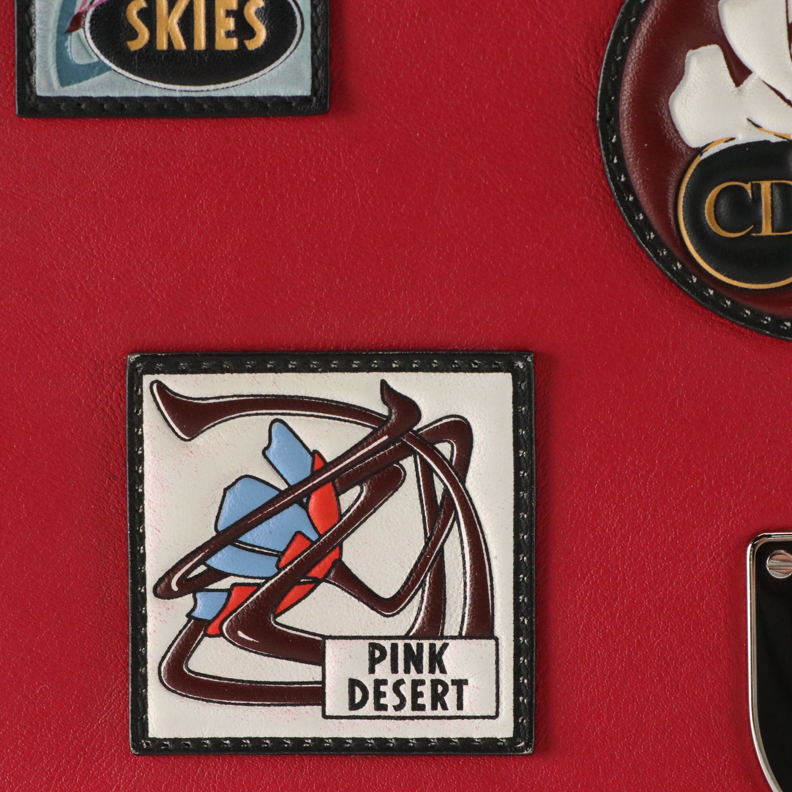 Christian Dior Paradise Diorama Flap Bag in Raspberry Red Calfskin Leather