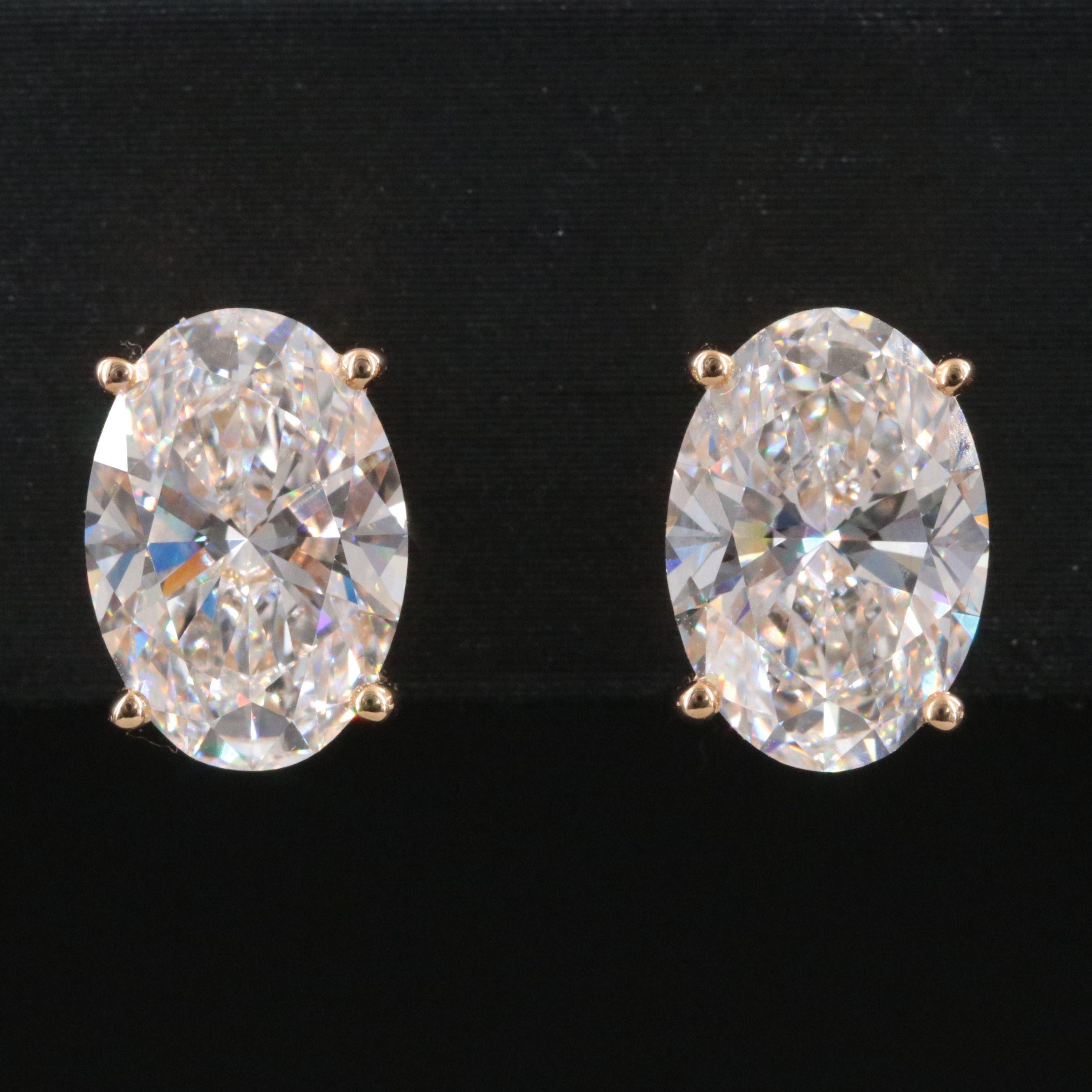 18K 4.14 CTW Lab Grown Diamond Stud Earrings with IGI Reports