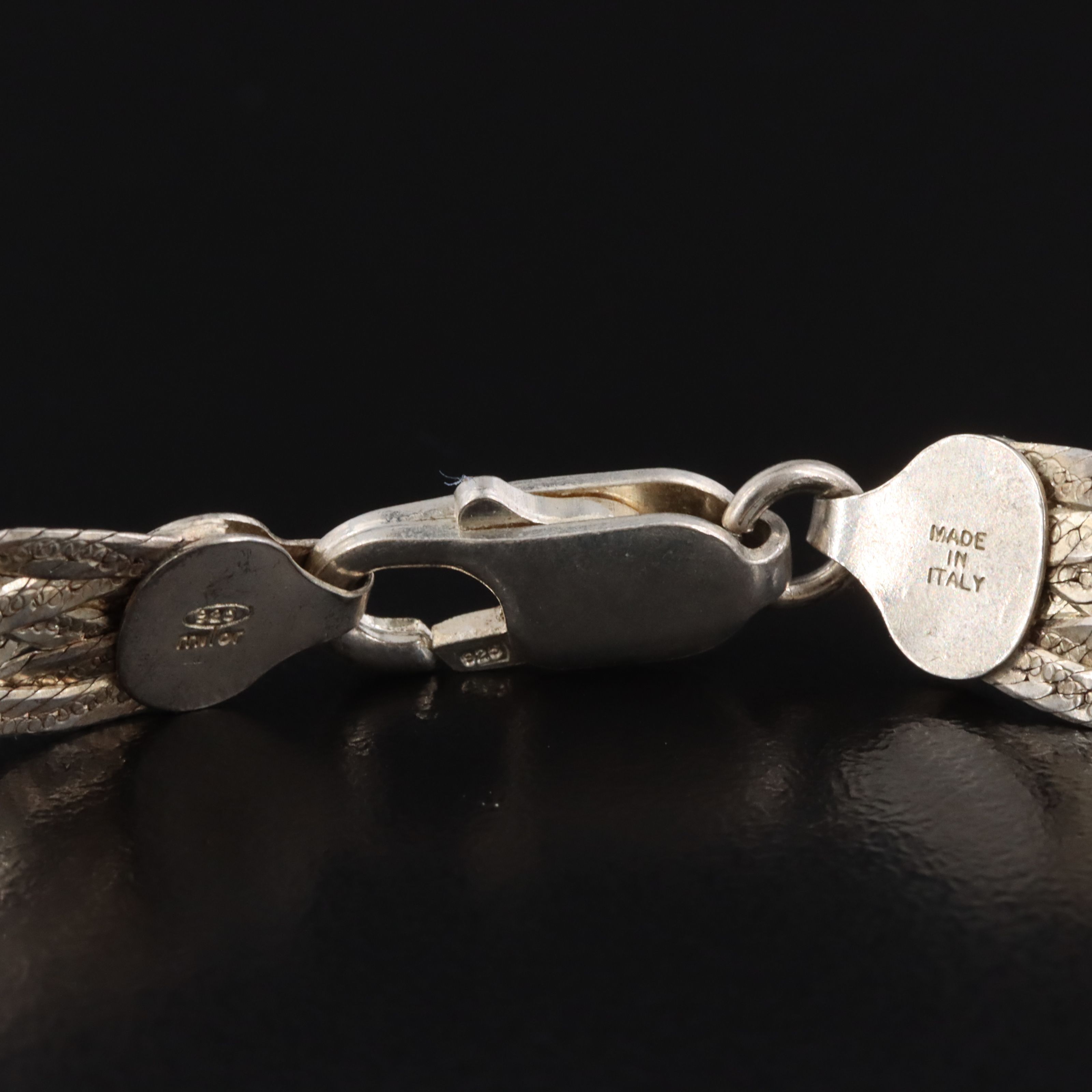 Milor Italian Sterling Braided Herringbone Chain Bracelet