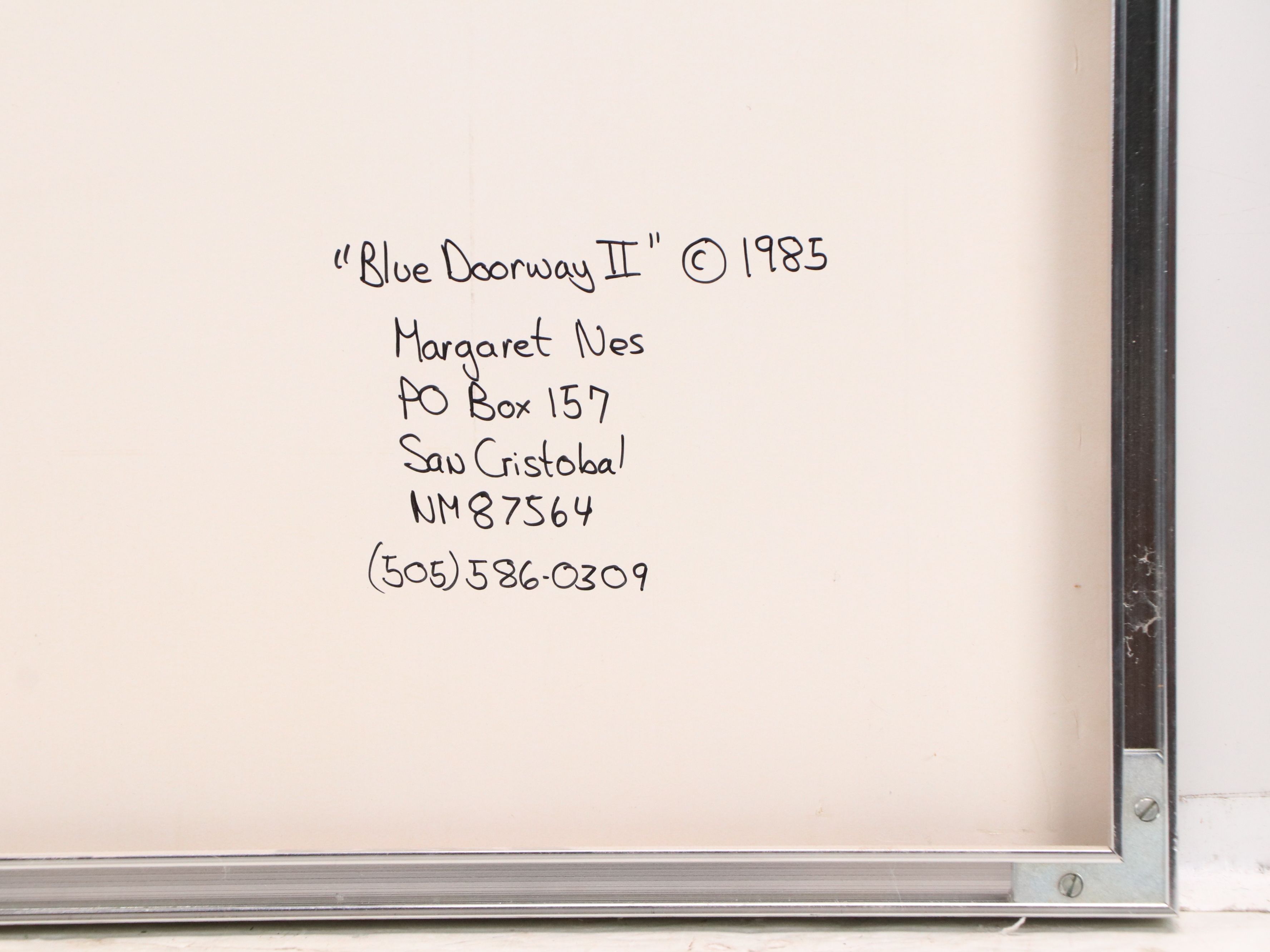 Margaret Nes Pastel Drawing "Blue Doorway II," 1985