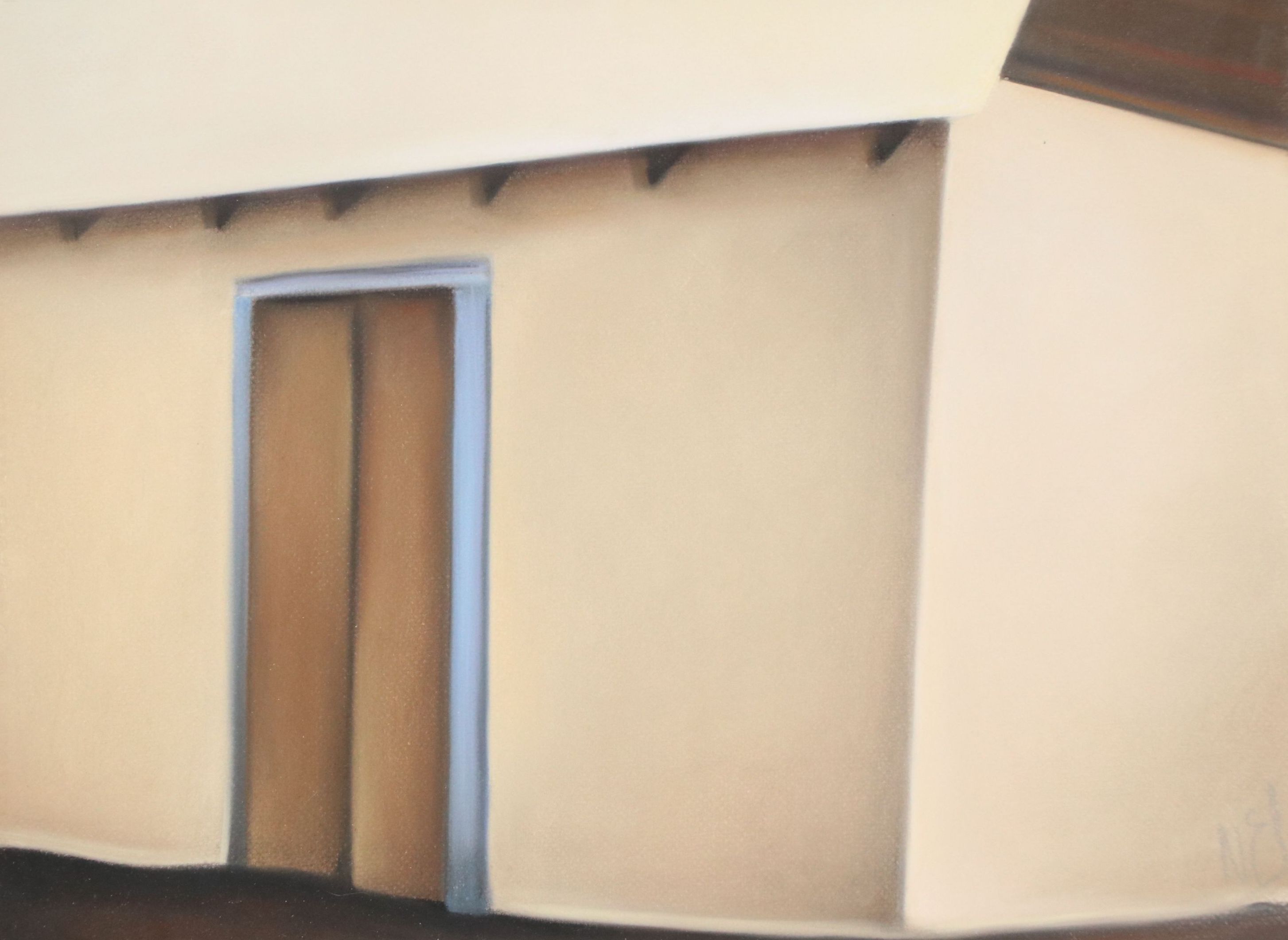 Margaret Nes Pastel Drawing "Blue Doorway II," 1985