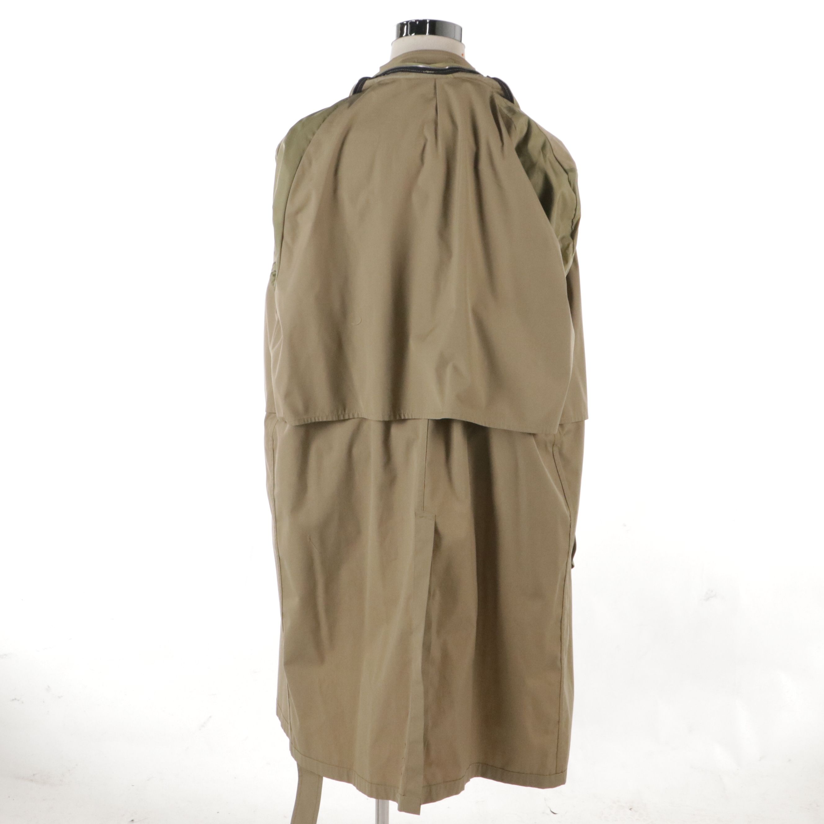 London Fog by Greenwood Double-Breasted Trench Coat in Khaki Polyester Blend