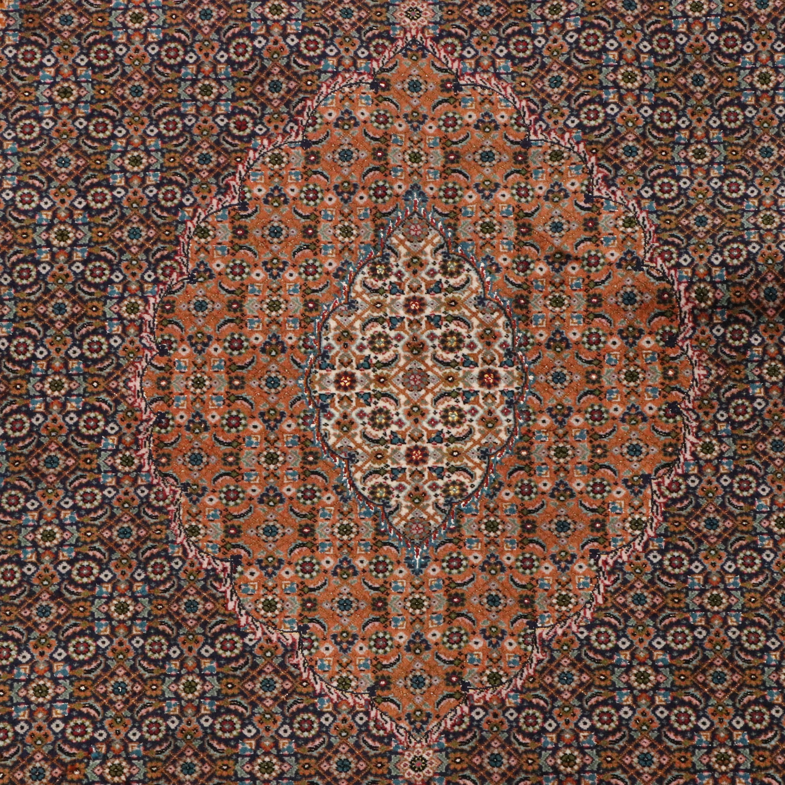 4'11 x 7'3 Hand-Knotted Persian Moud Silk-Accented Area Rug