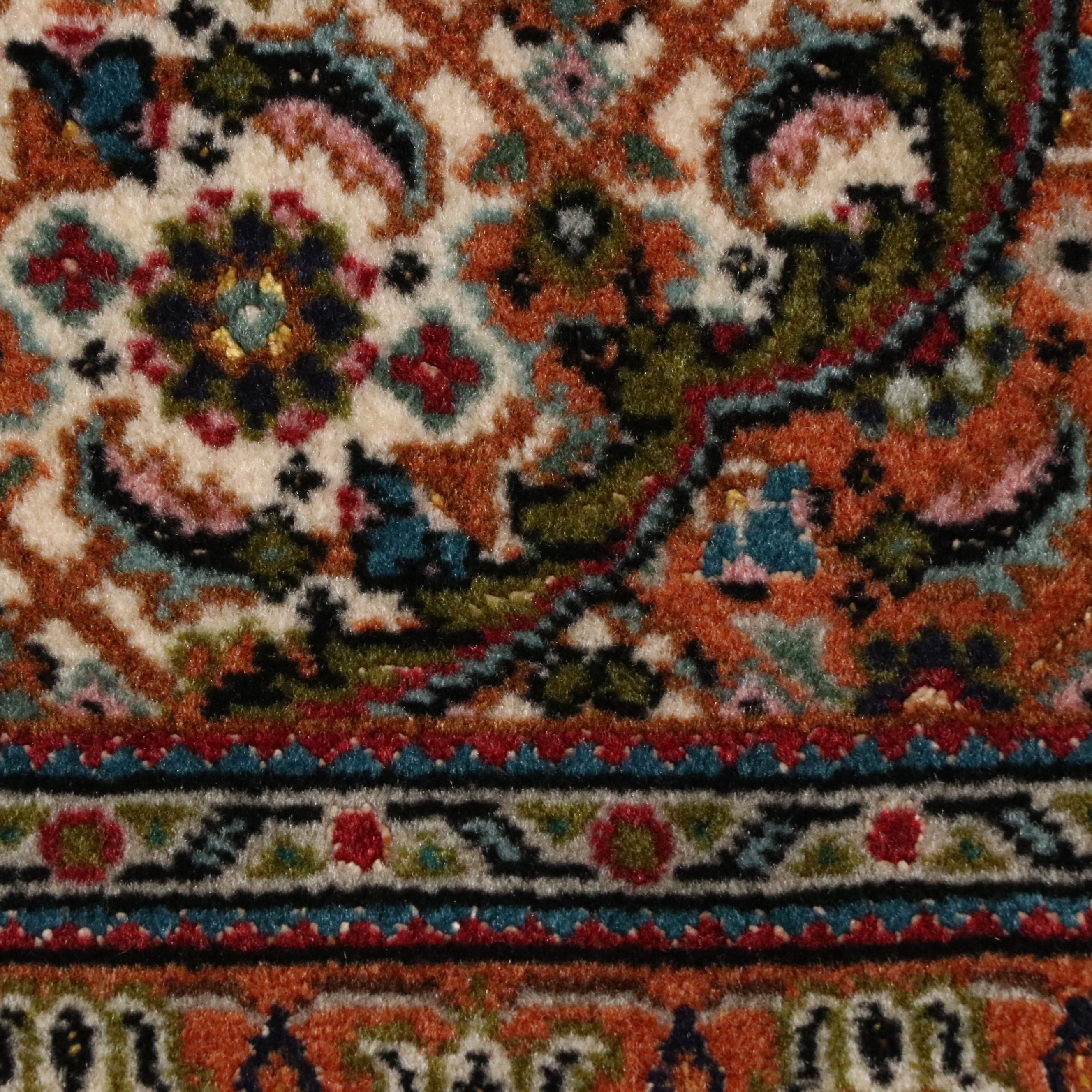 4'11 x 7'3 Hand-Knotted Persian Moud Silk-Accented Area Rug