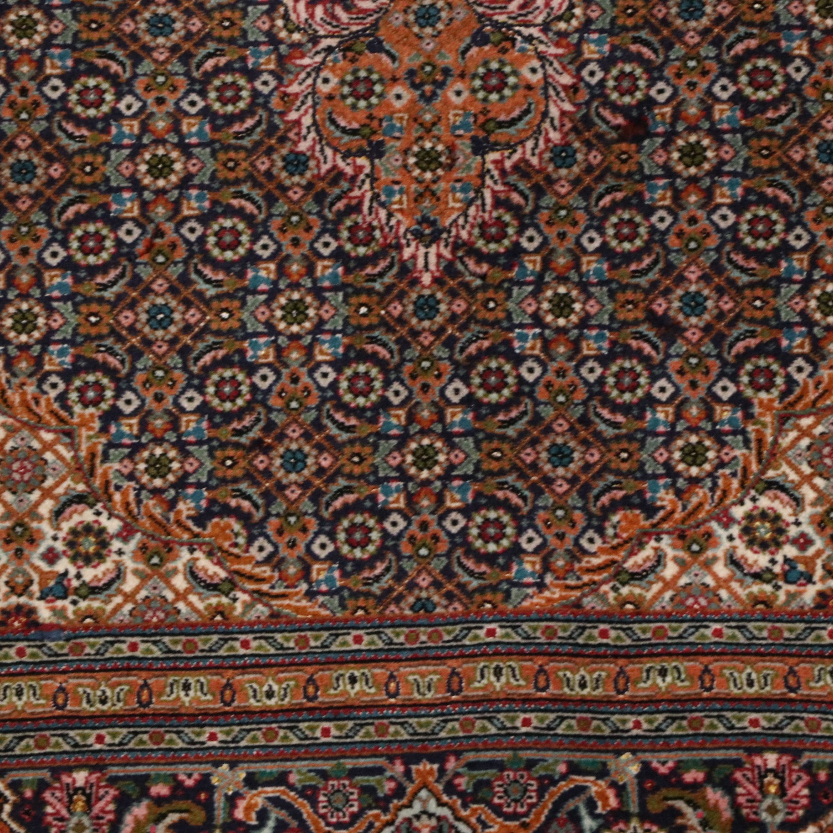 4'11 x 7'3 Hand-Knotted Persian Moud Silk-Accented Area Rug