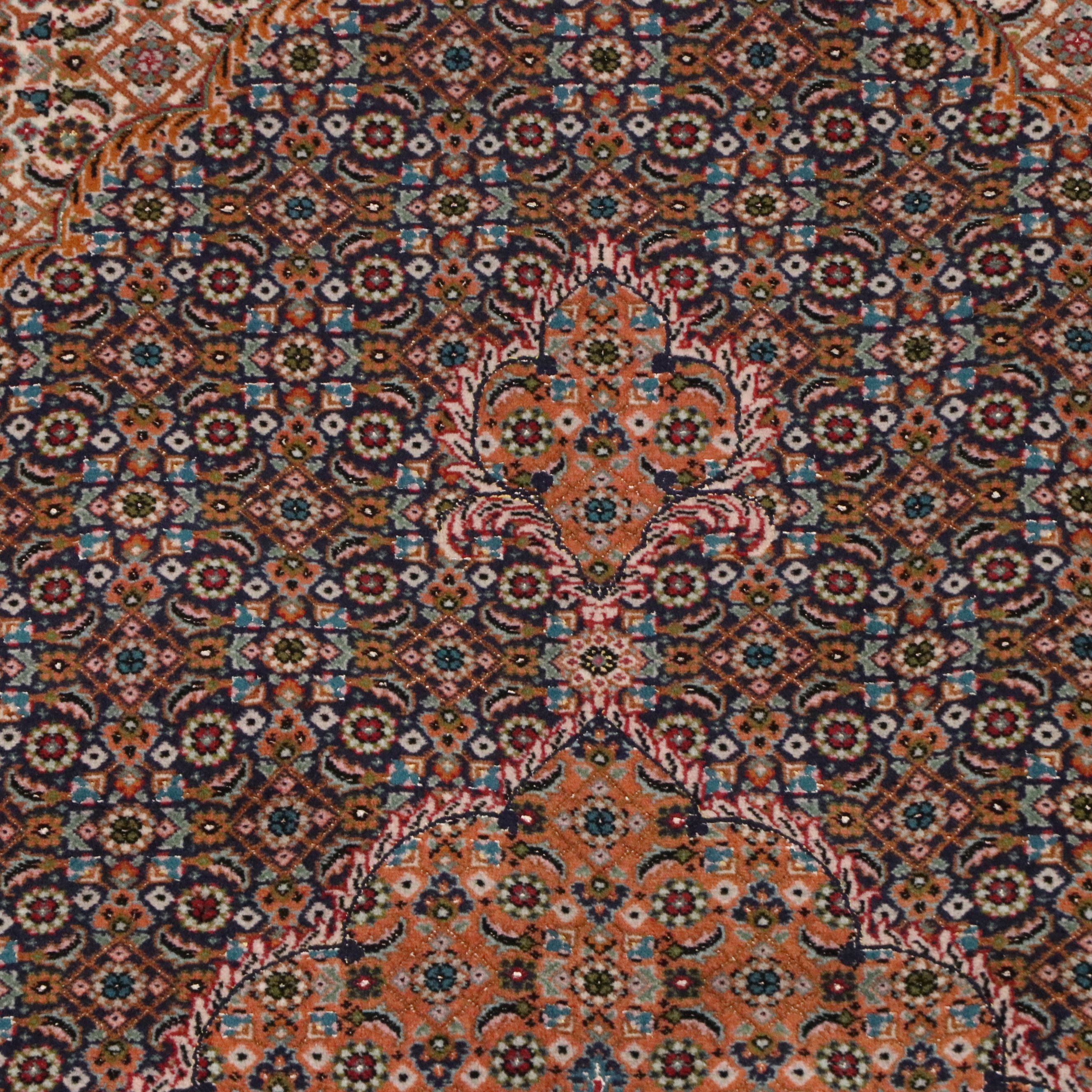 4'11 x 7'3 Hand-Knotted Persian Moud Silk-Accented Area Rug